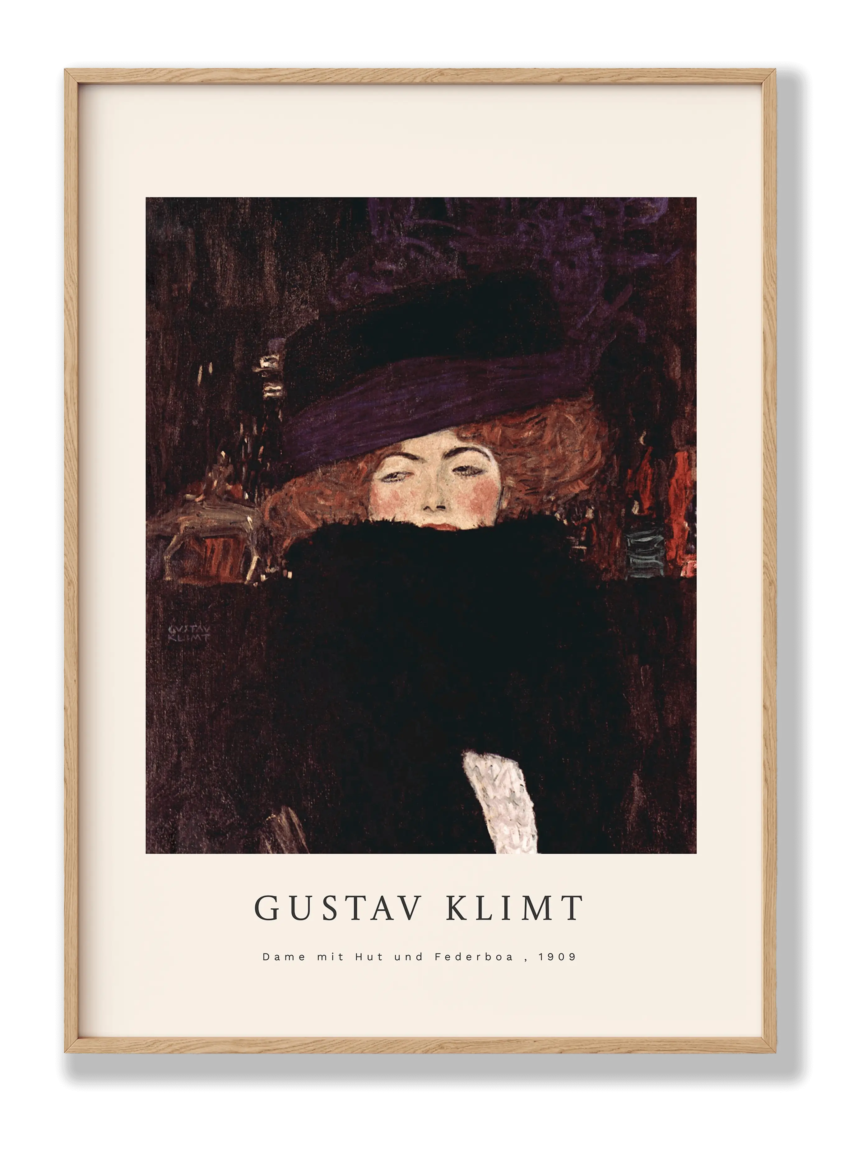 Gustav Klimt - Lady My Hut Und Ferderboa Poster