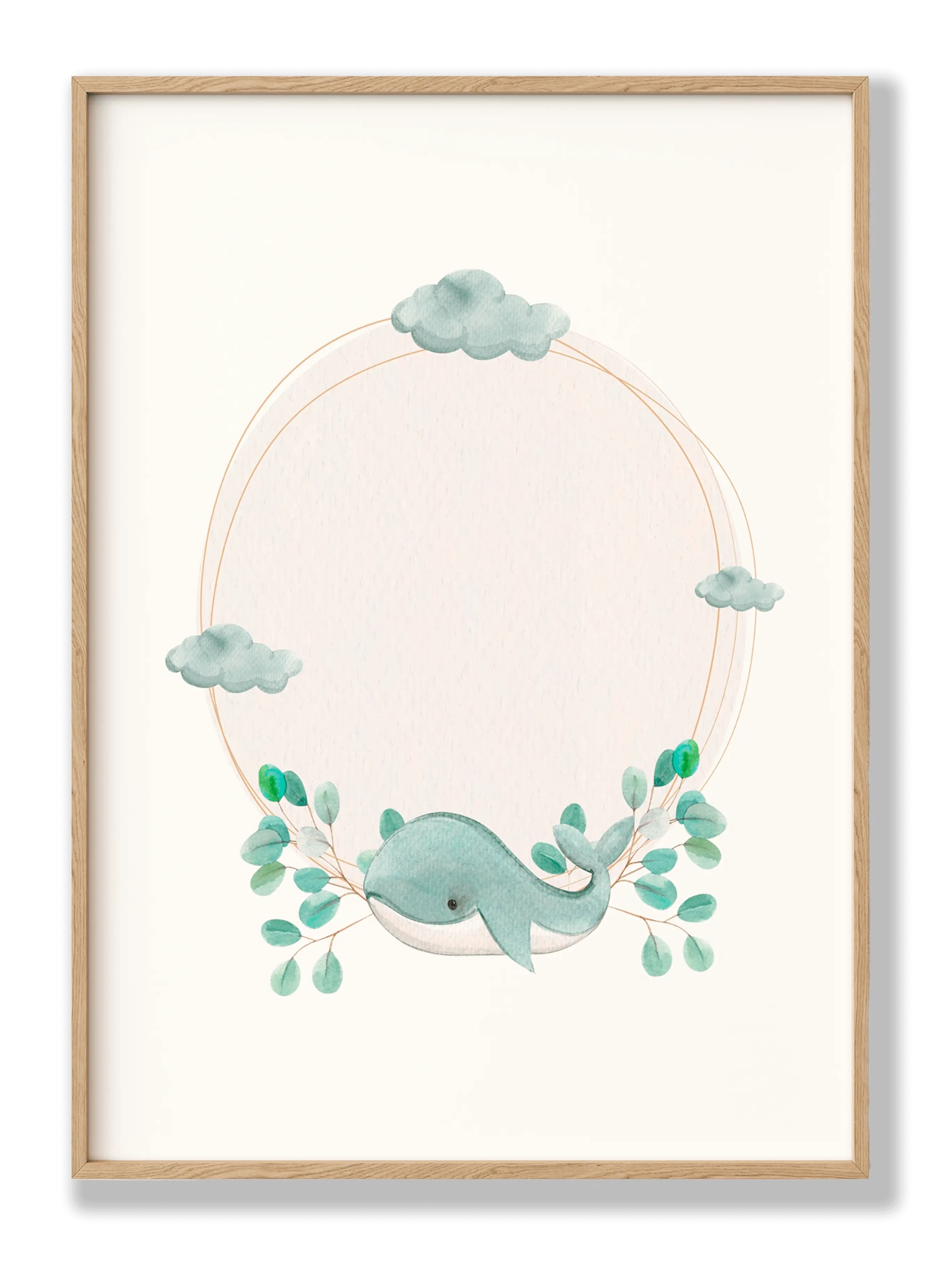 Cloudy Whale Poster