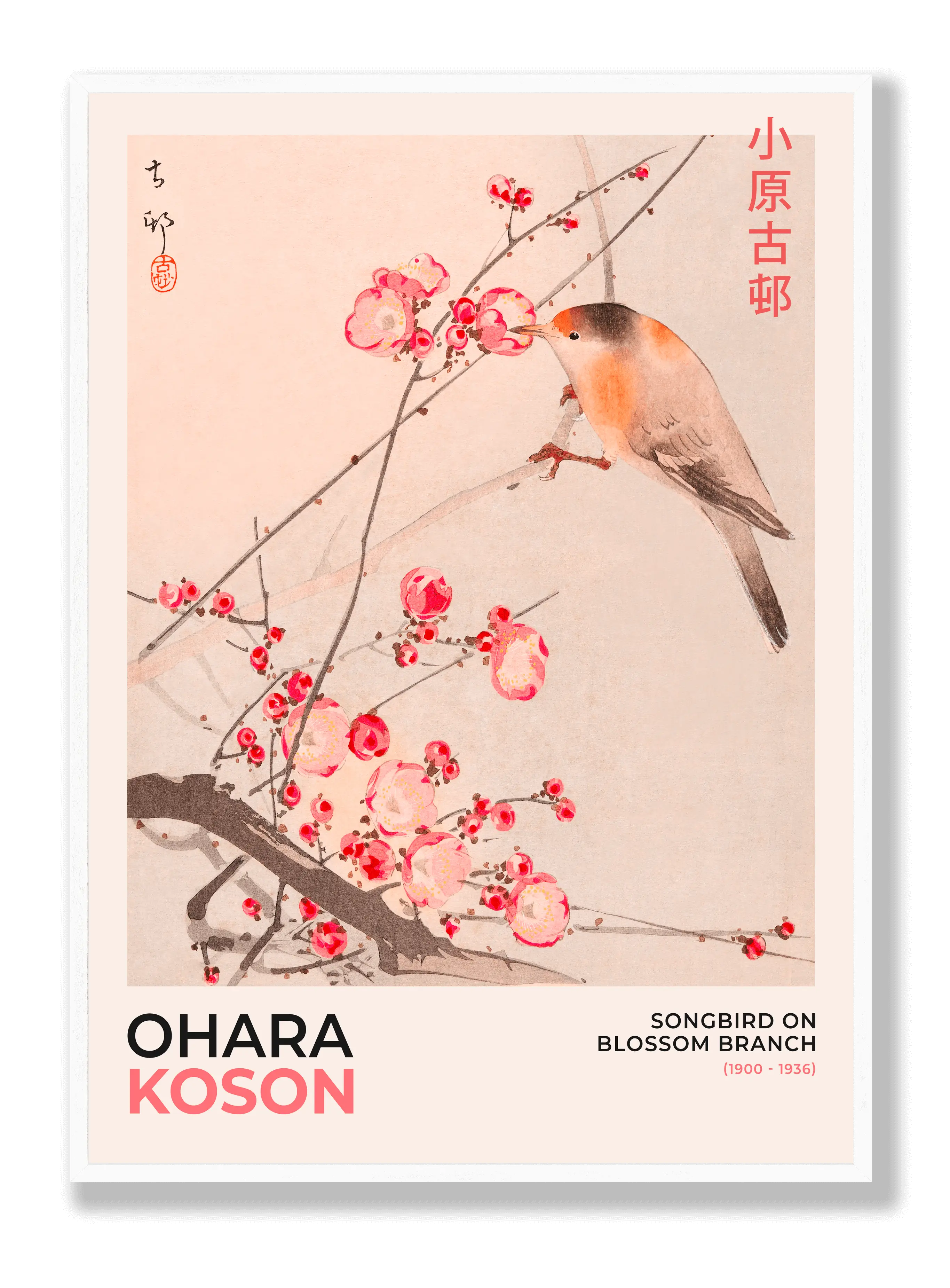 Ohara Koson - Songbird On Blossom Branch Poster