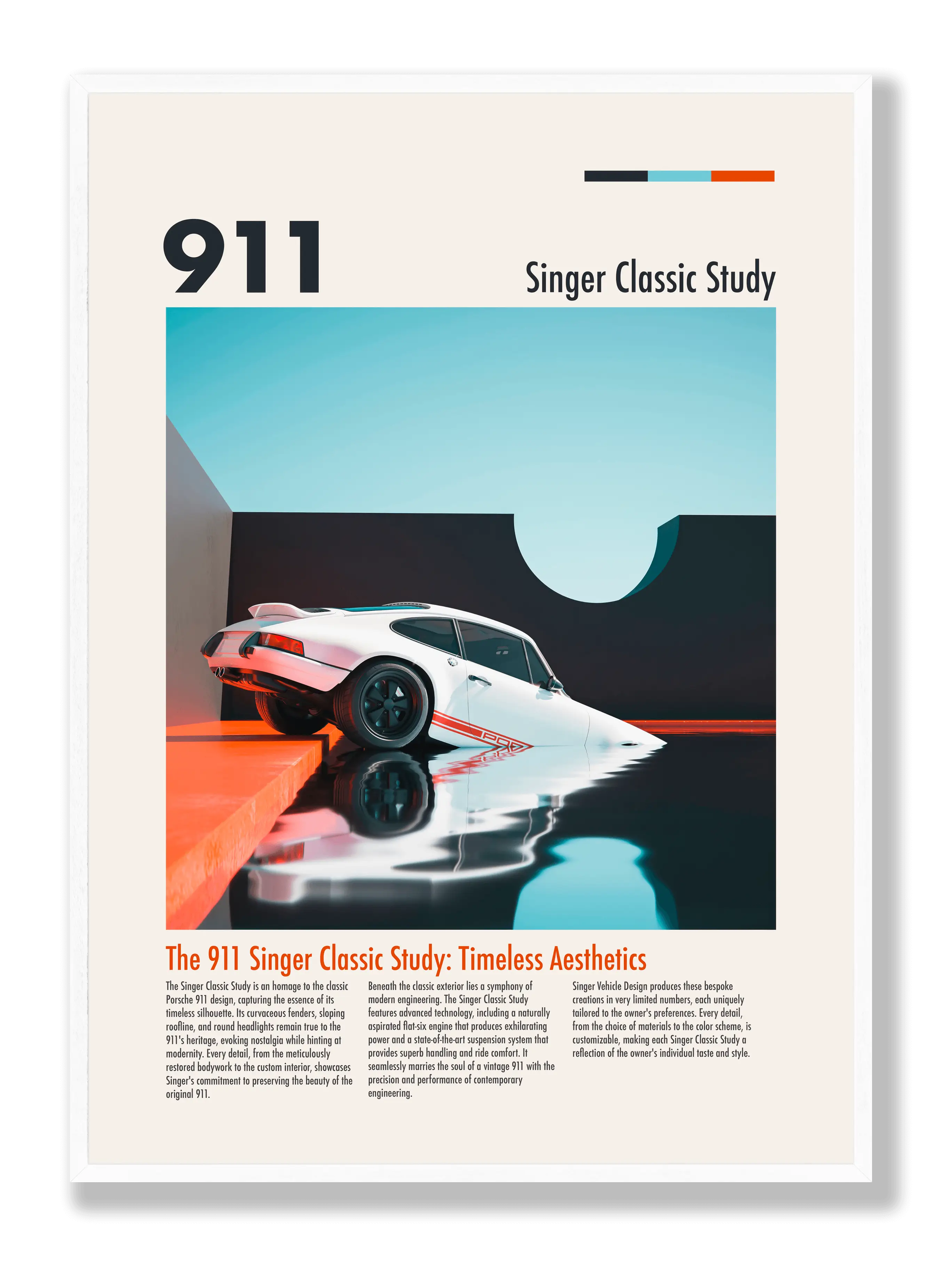Porsche 911 Singer Classic Study Poster
