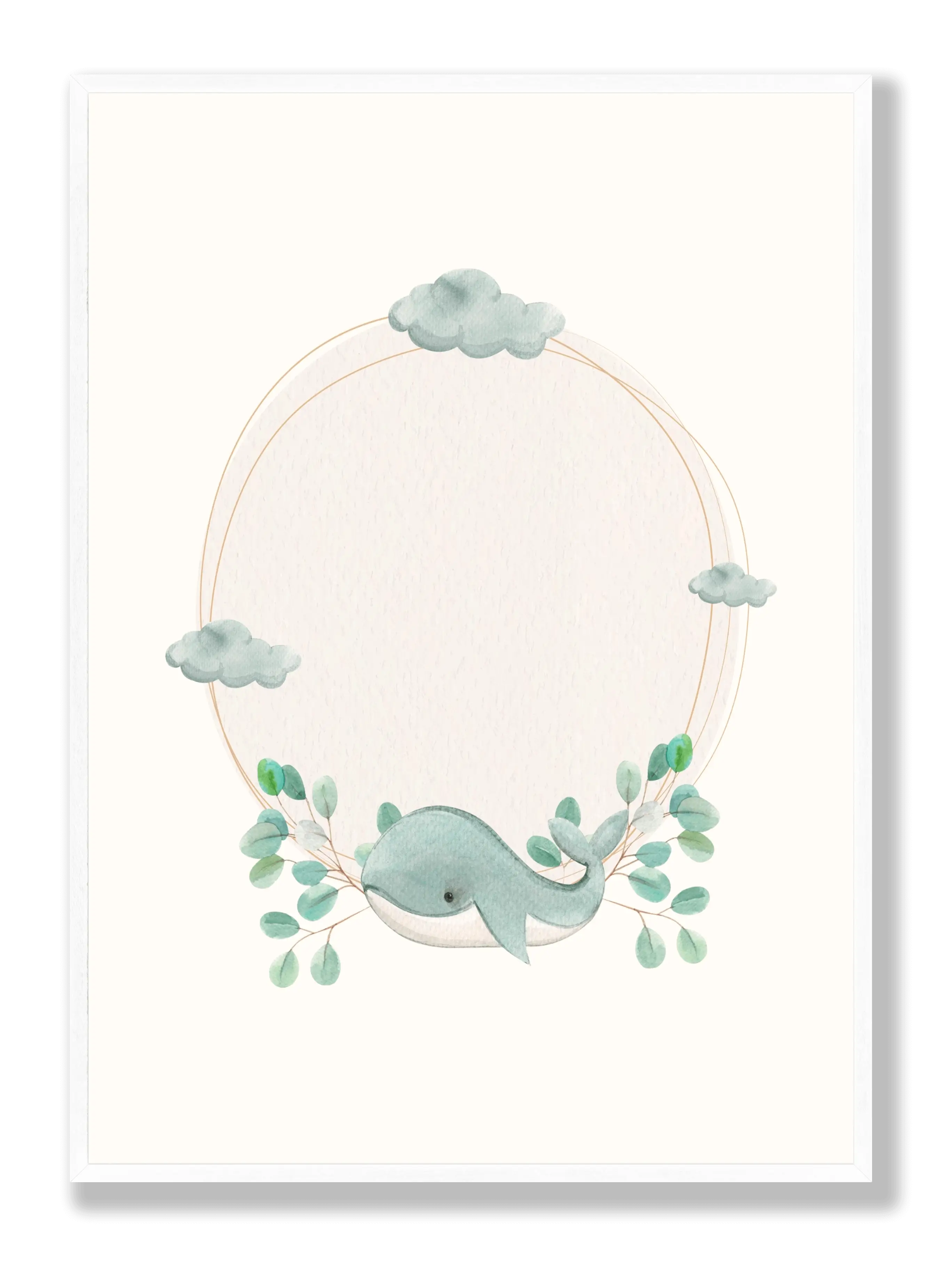 Cloudy Whale Poster
