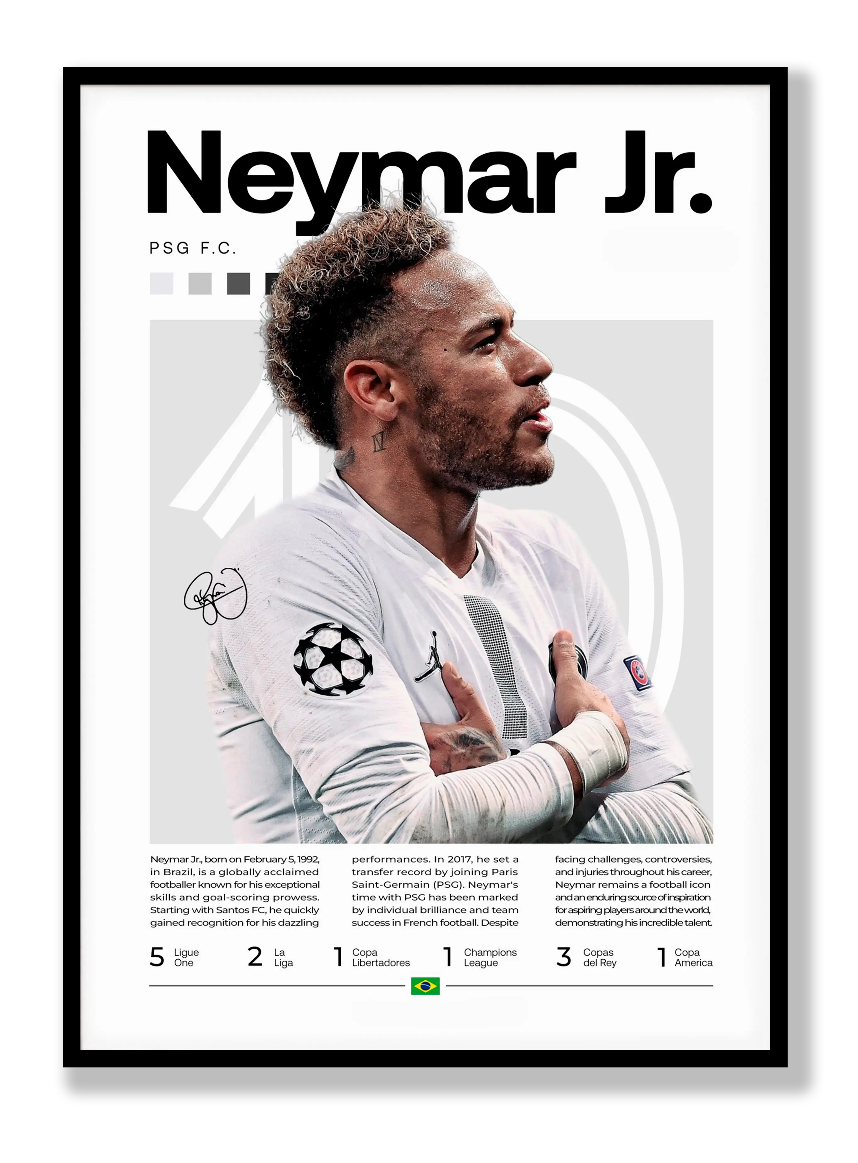 Neymar No. 5 Poster