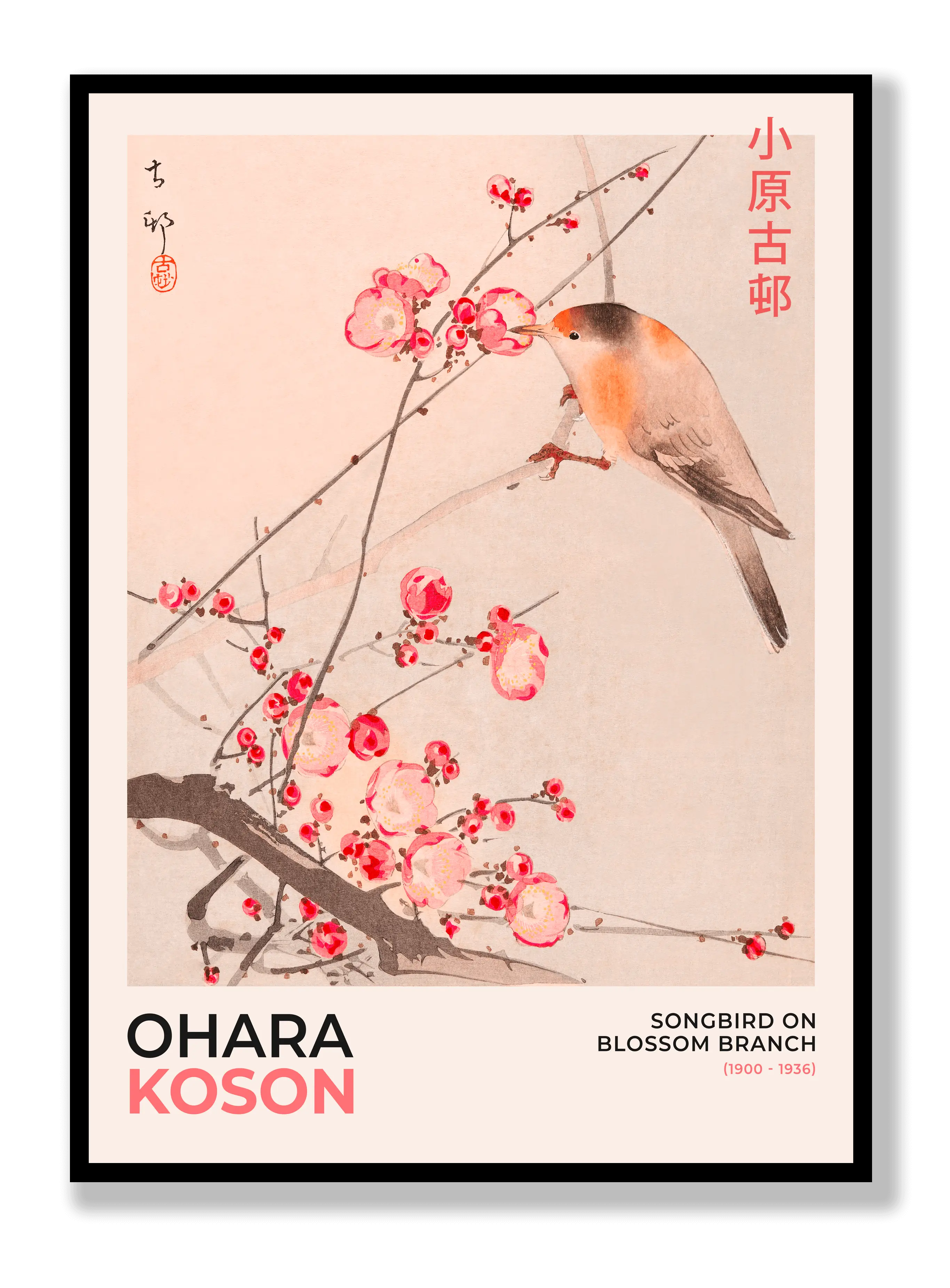 Ohara Koson - Songbird On Blossom Branch Poster