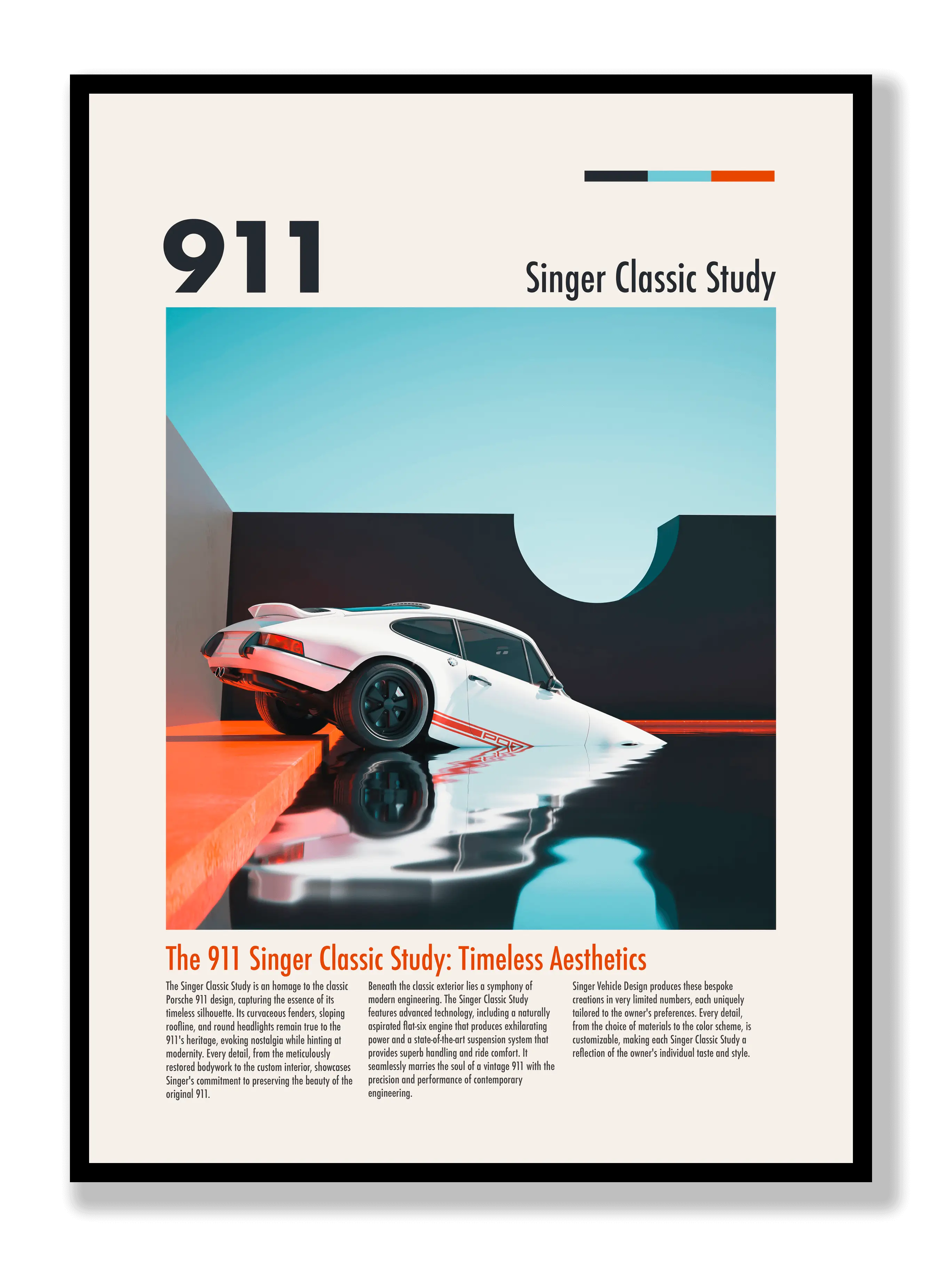 Porsche 911 Singer Classic Study Poster
