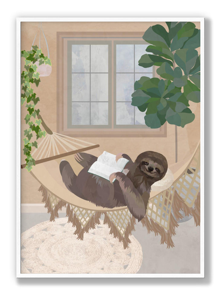 Lazy sloth in hammock