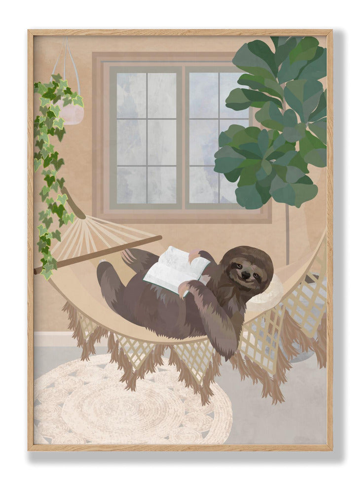 Lazy sloth in hammock