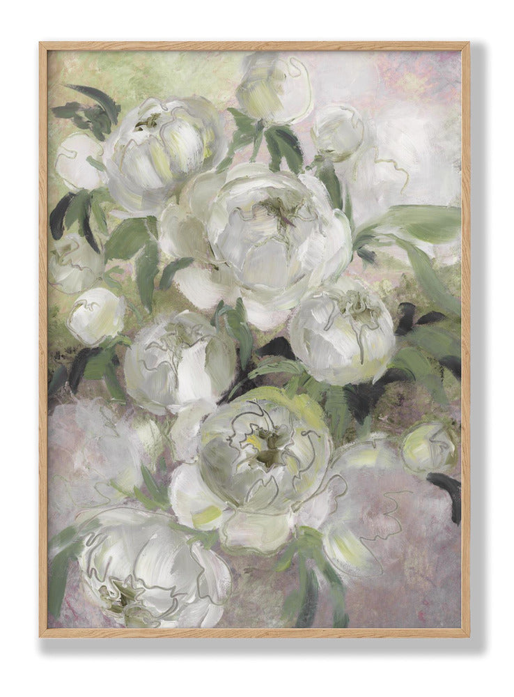 Sady painterly florals in green