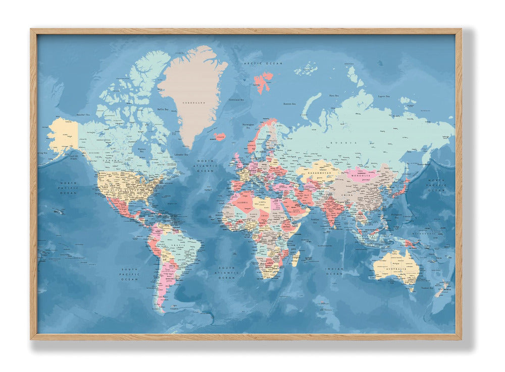 Detailed world map with cities, Vickie