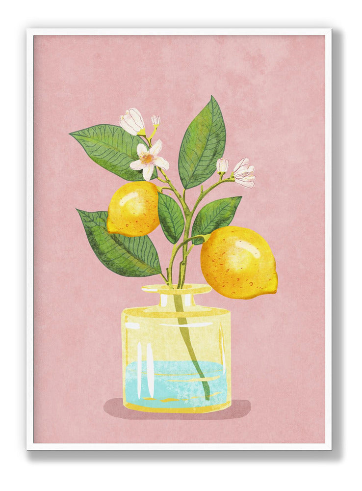 Lemon Bunch In Vase