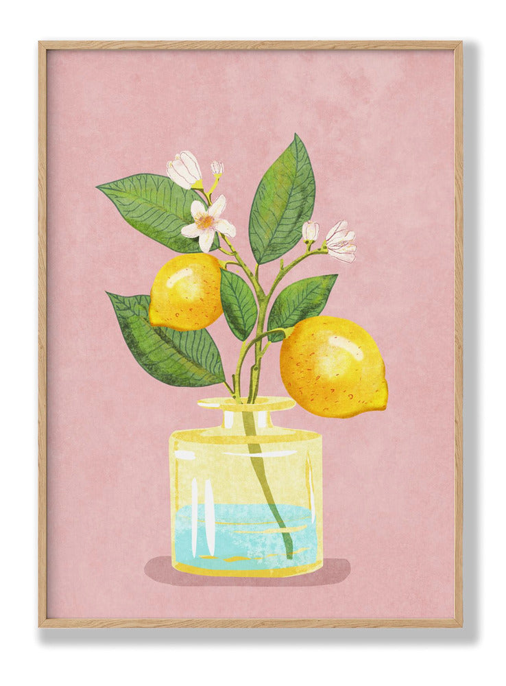 Lemon Bunch In Vase