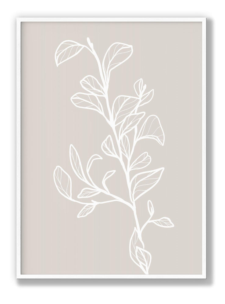 Garran branch with leaves in beige