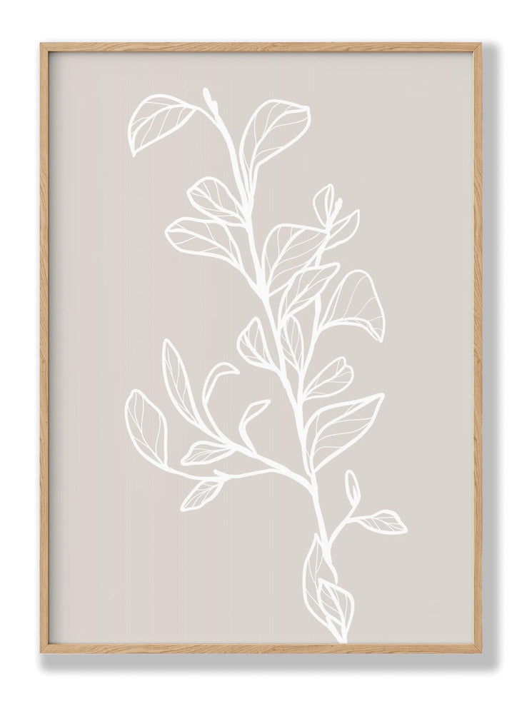 Garran branch with leaves in beige