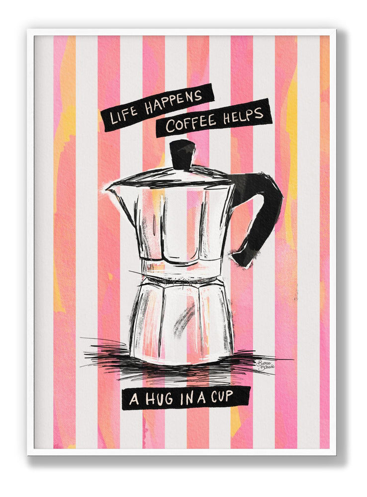 Mocca Coffee on Stripes - Hug in a Cup