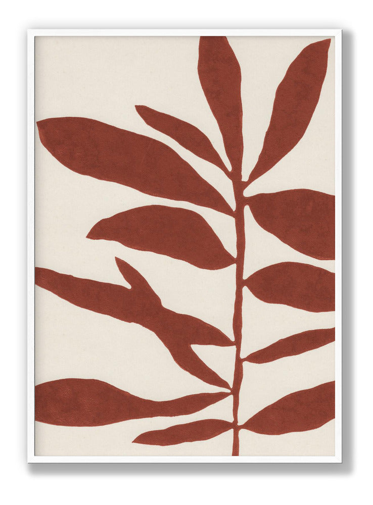 Linocut Branch #3 : Saffron Red