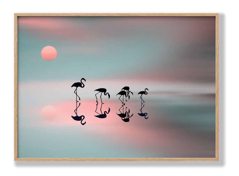 Family flamingos.