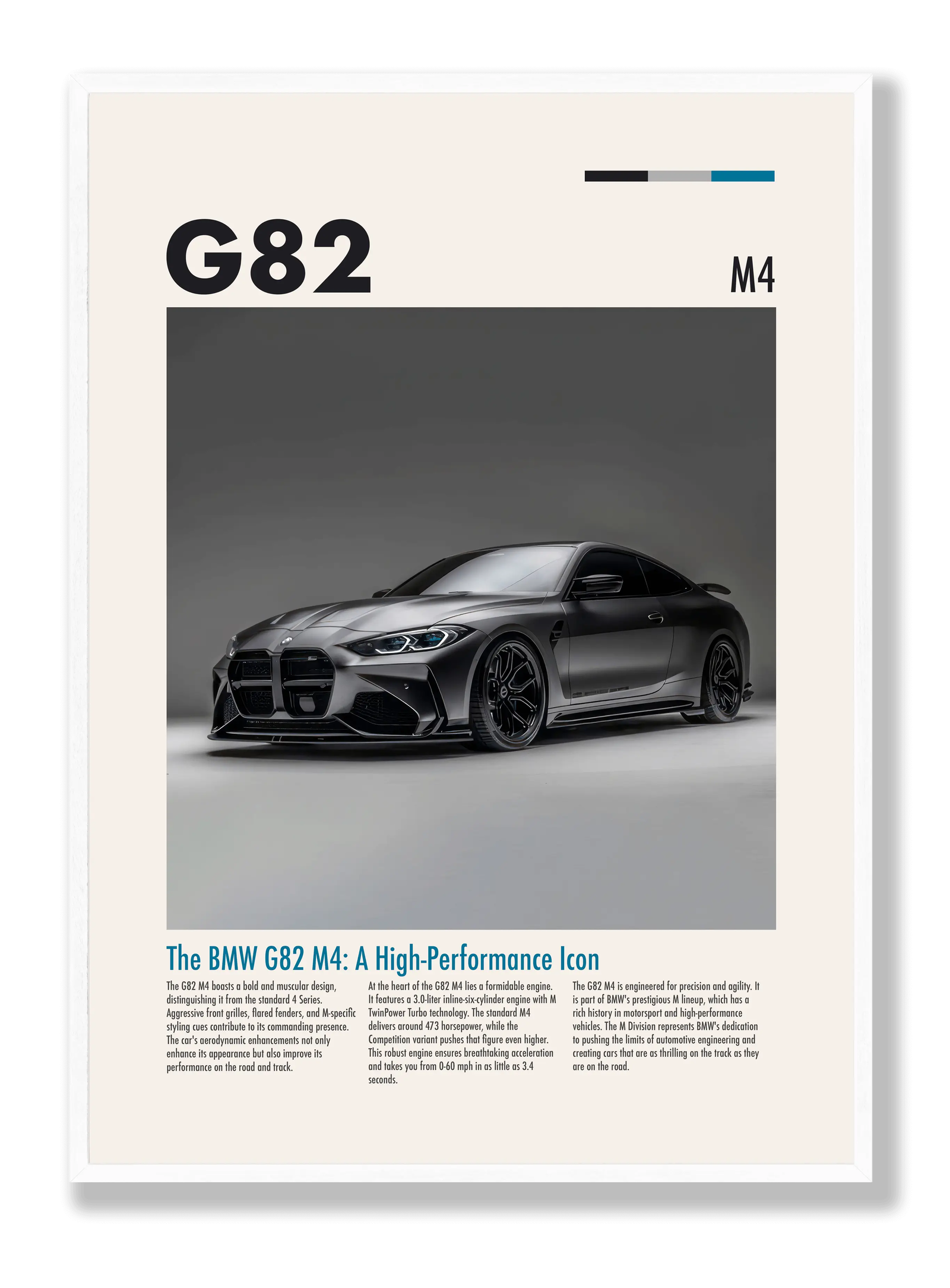 BMW G82 M4 Black plakat