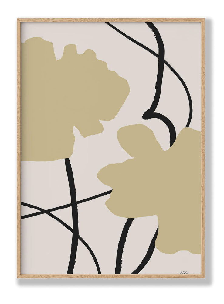 Beige Flowers 2 plakat