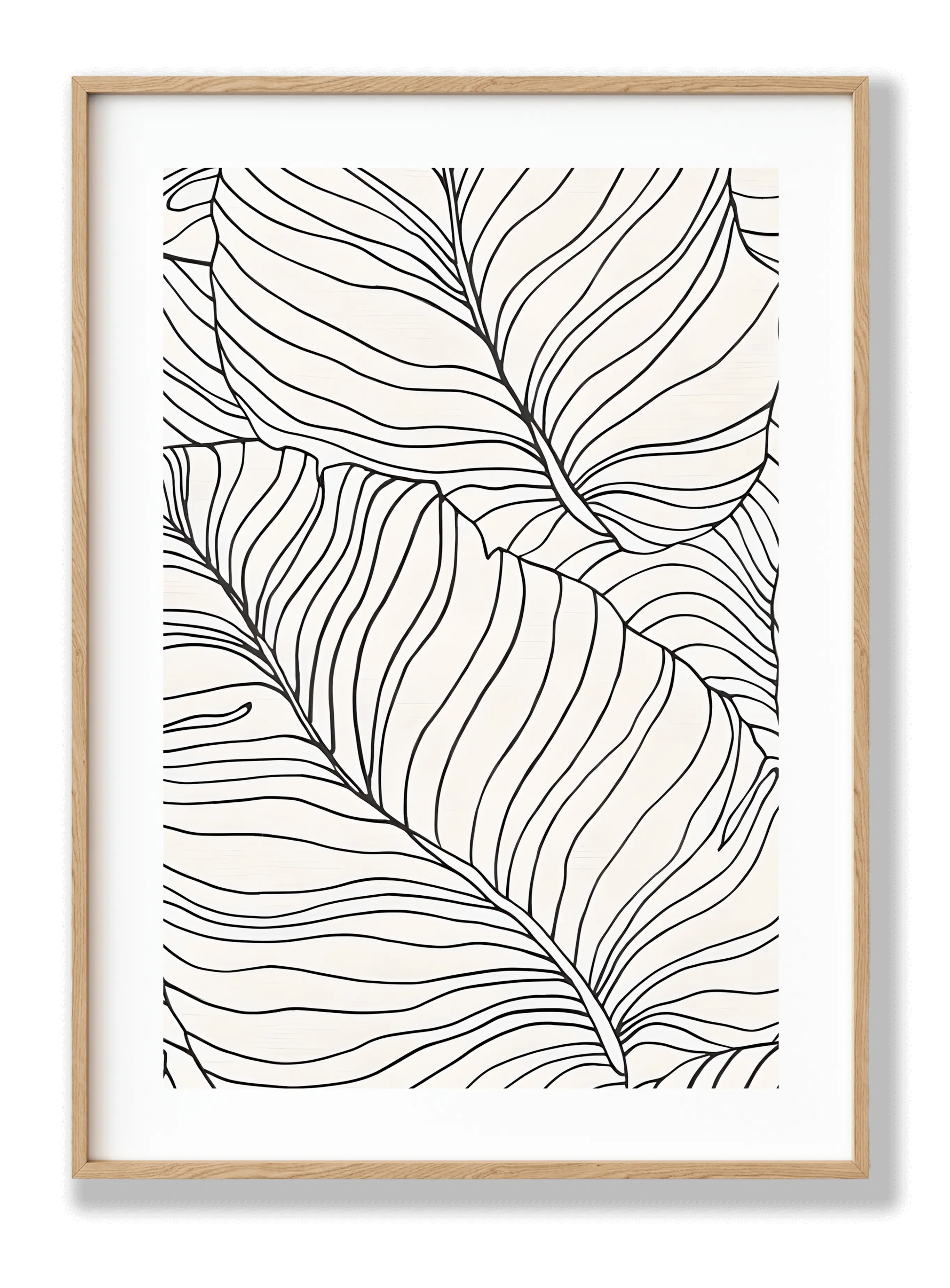 White Leaf Outline Poster