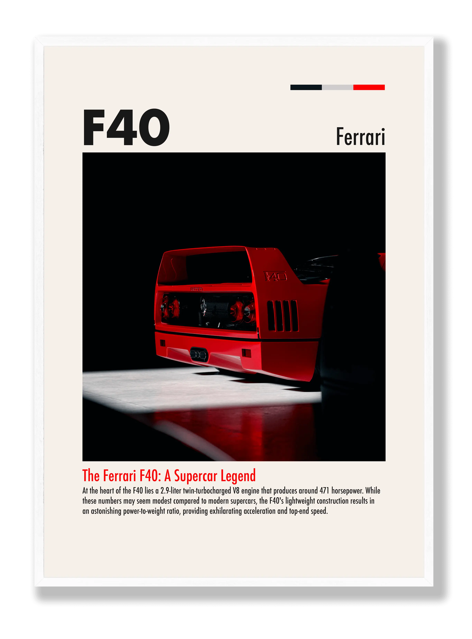 Ferrari F40 - 2 plakat