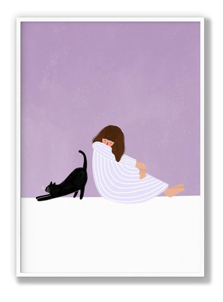 Girl and Cat plakat