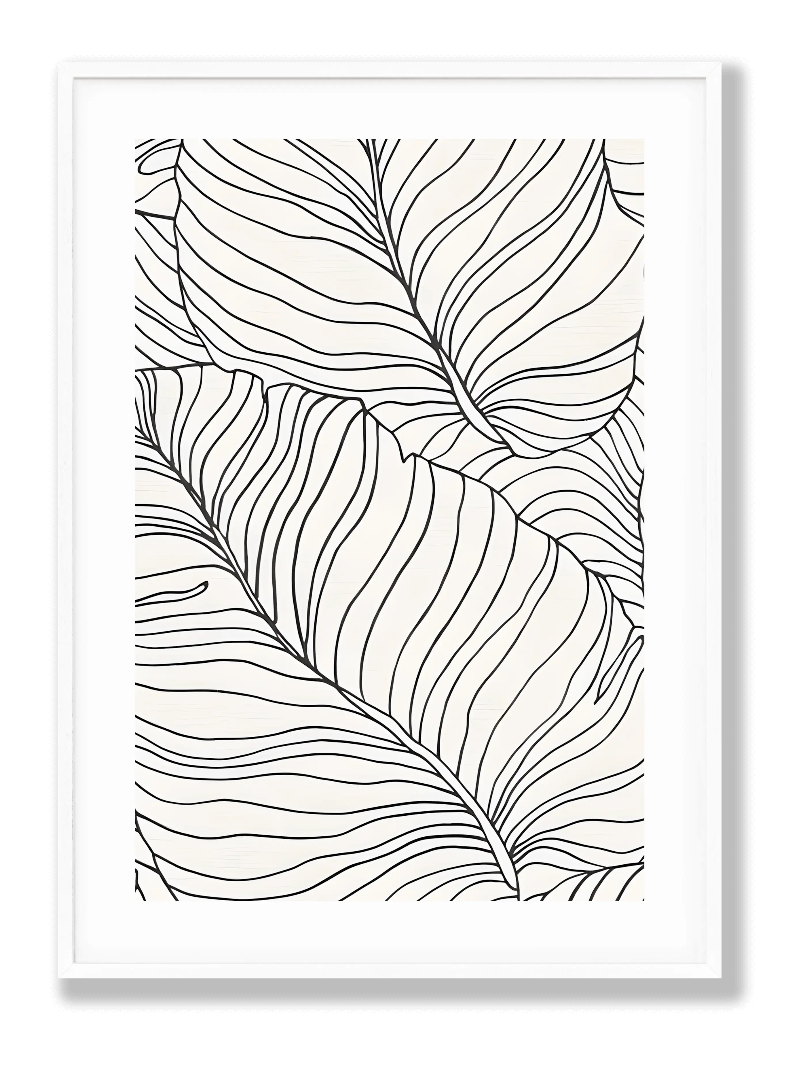 White Leaf Outline Poster