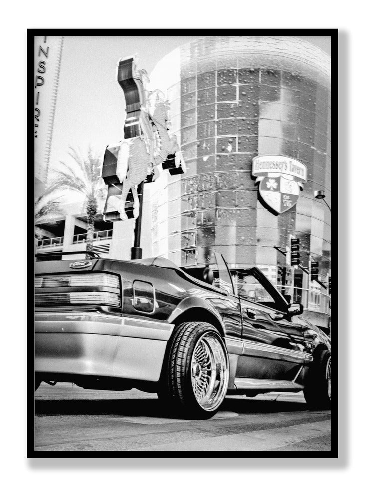 Las Vegas Car B&w plakat