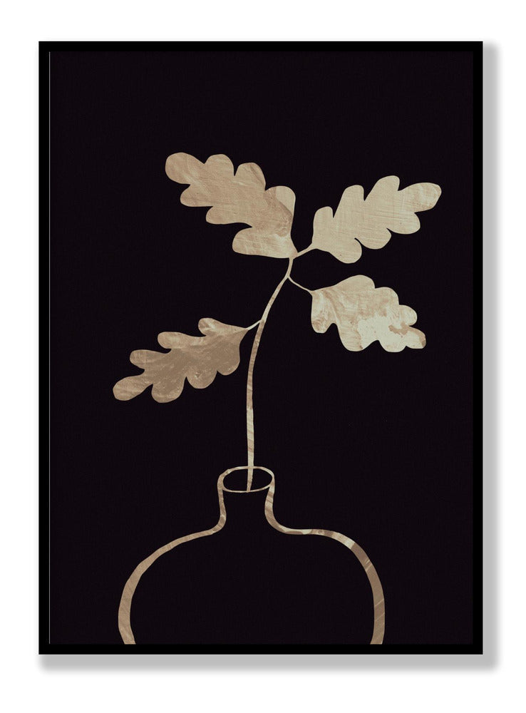 Leaves in Vase Gold plakat