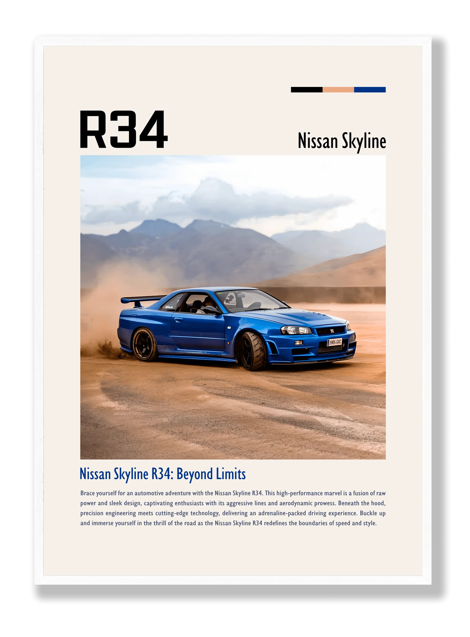 Nissan Skyline R34 plakat