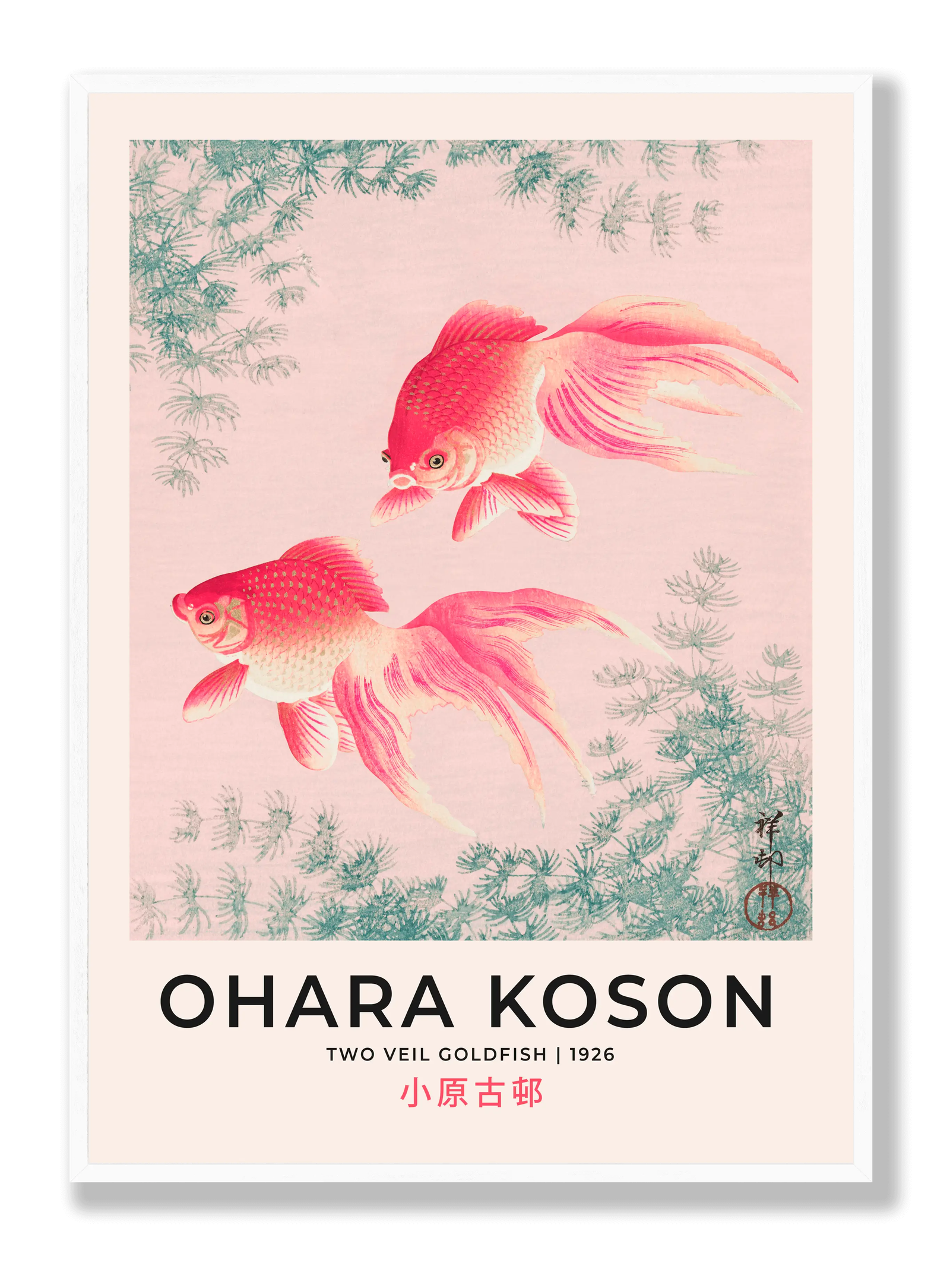 Ohara Koson - Two Veil Goldfish plakat