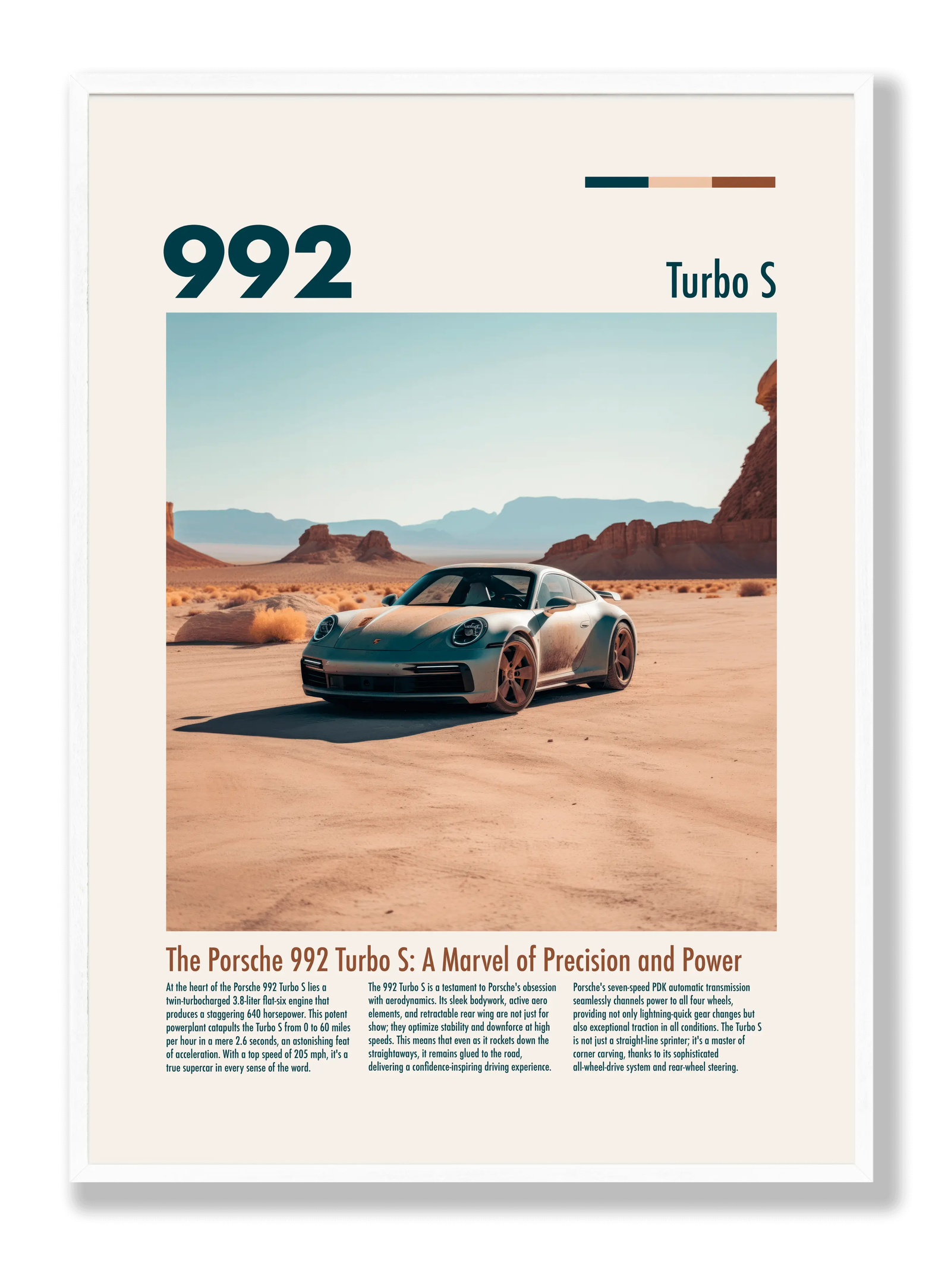 Porsche 992 Turbo S plakat