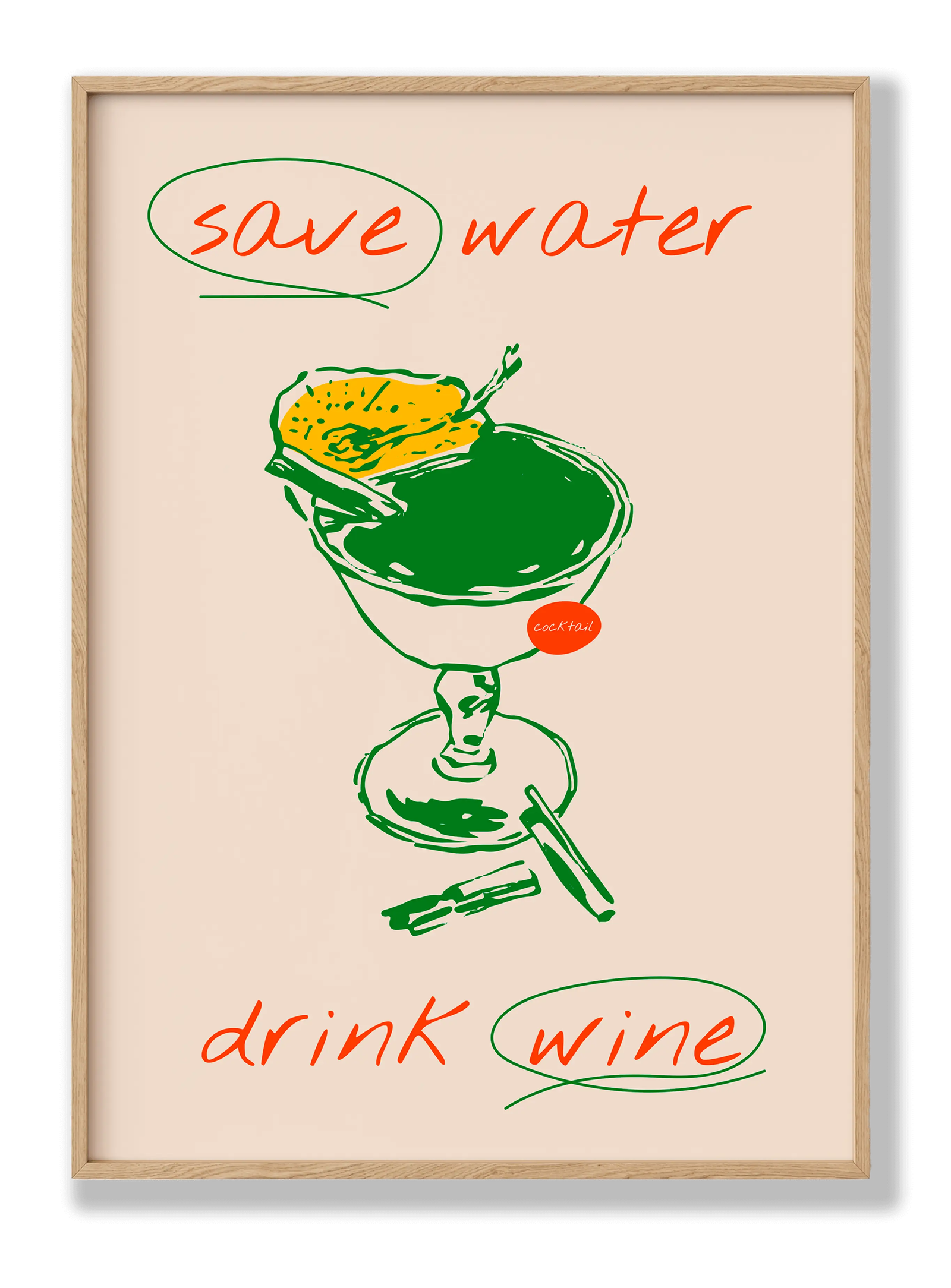 Save Water Drink Wine plakat