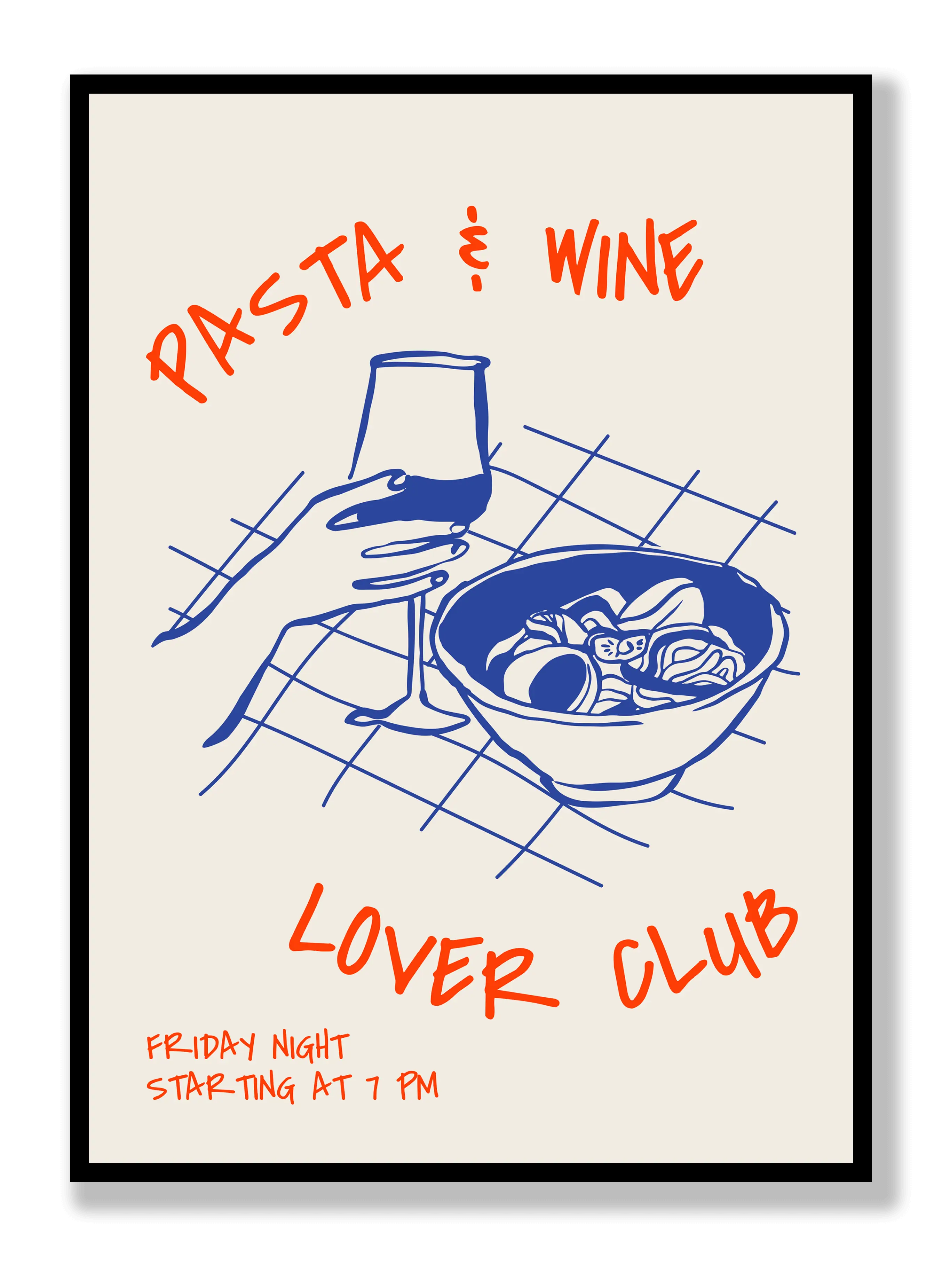 Pasta &amp; Wine x Lover Club Poster