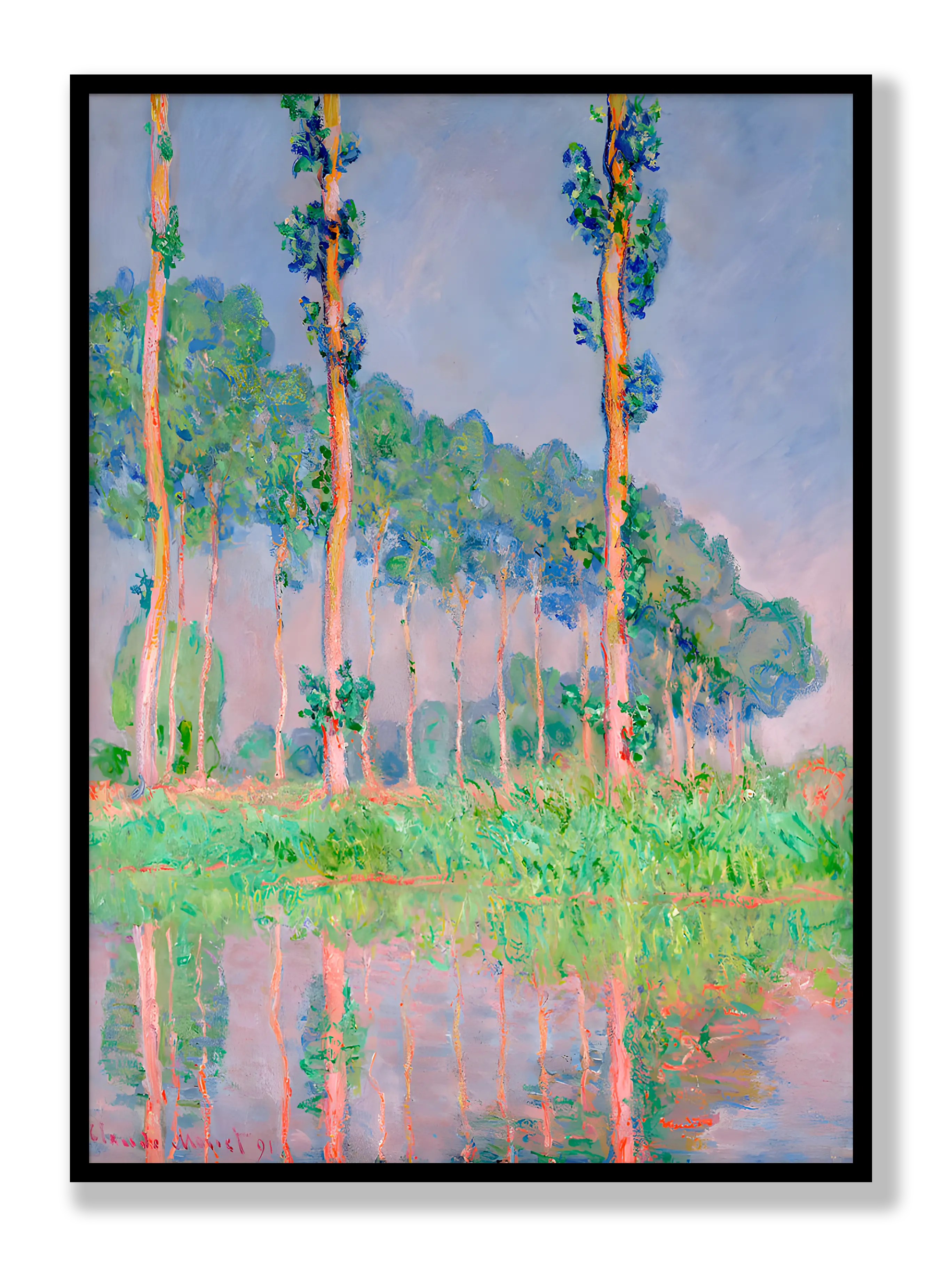 Claude Monet - Poplars, Pink Effect Poster