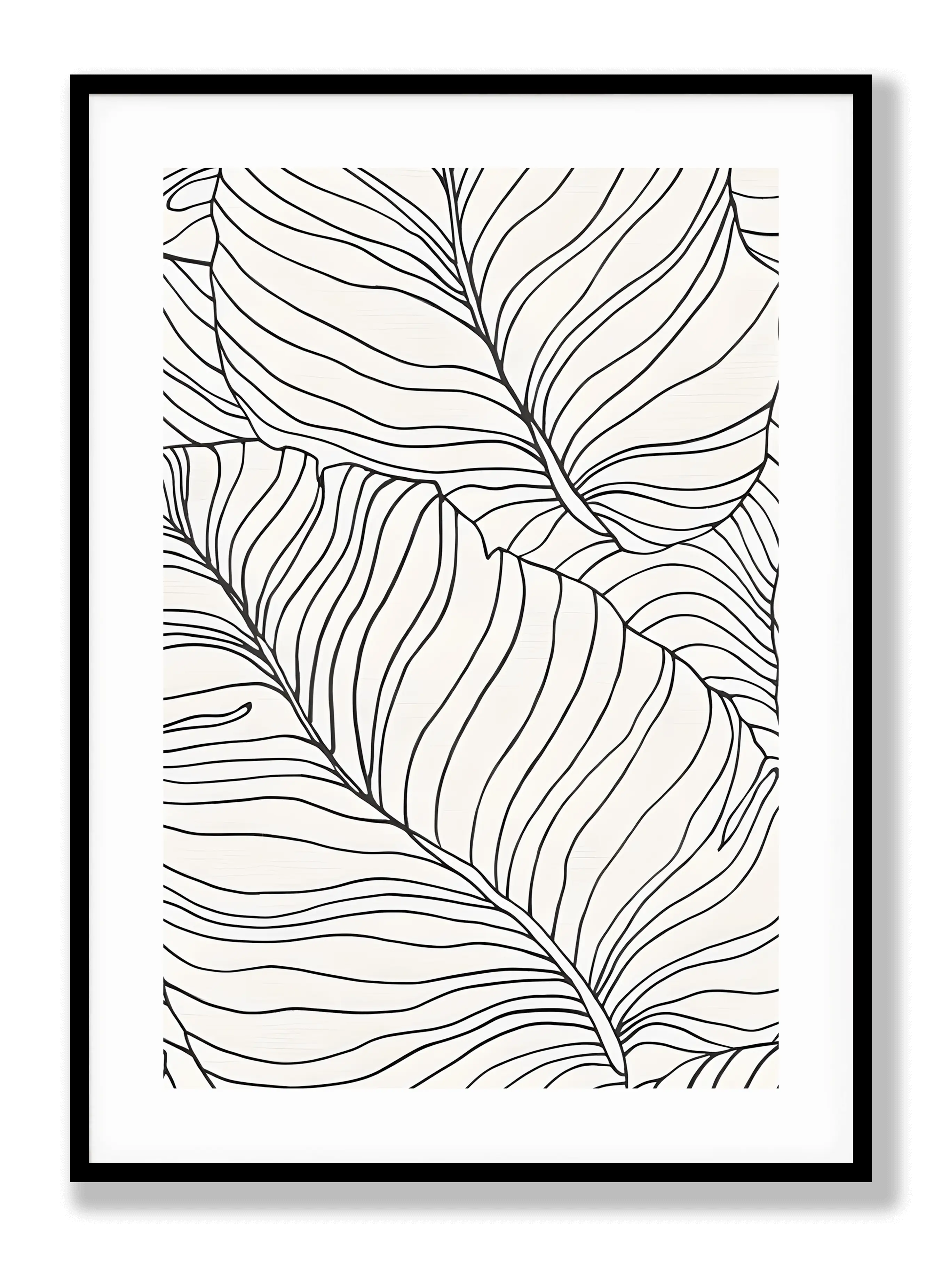 White Leaf Outline Poster