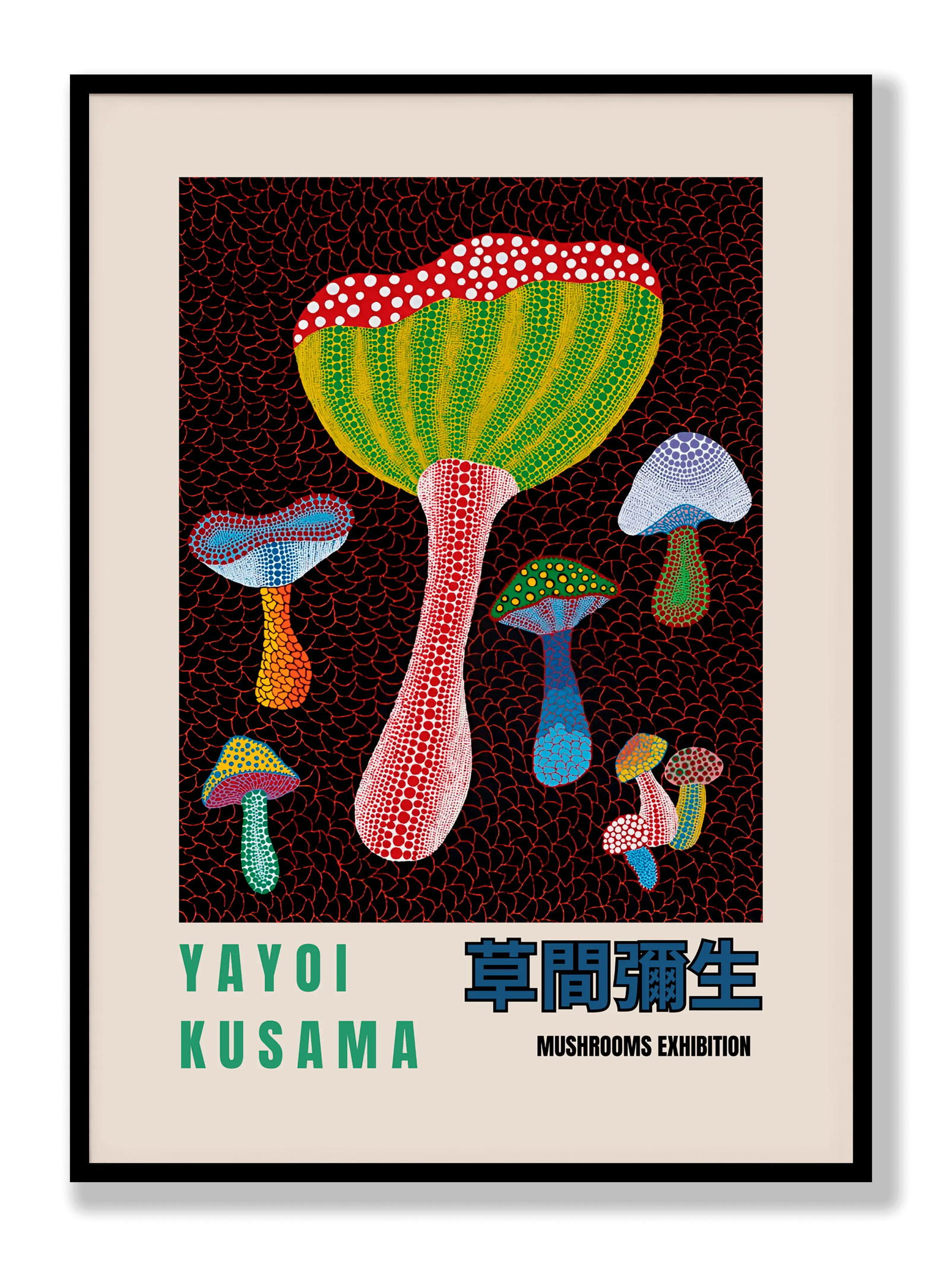 Yayoi Kusama - Mushroom Exhibition plakat