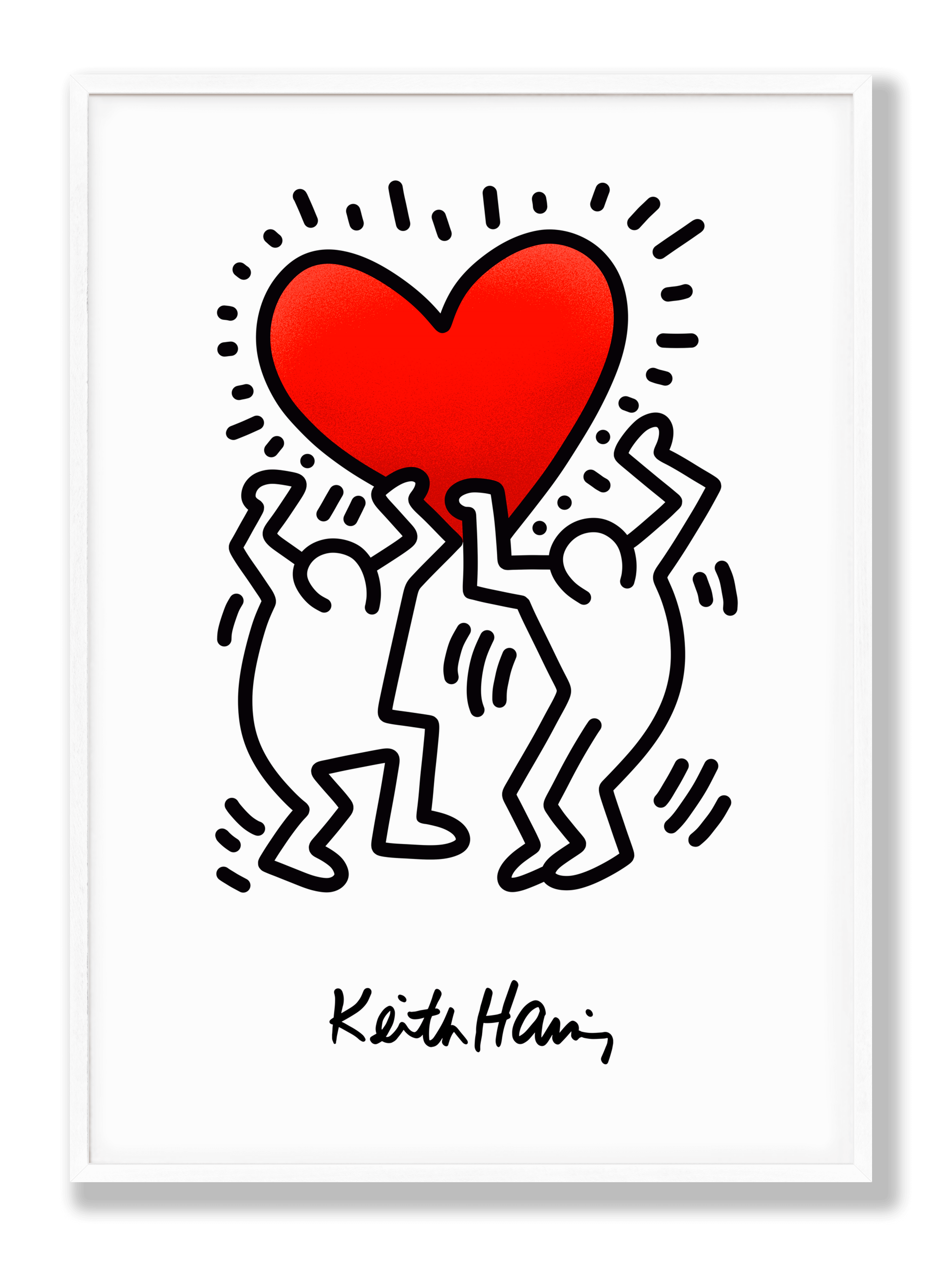 Keith Haring - Figures With Red Heart