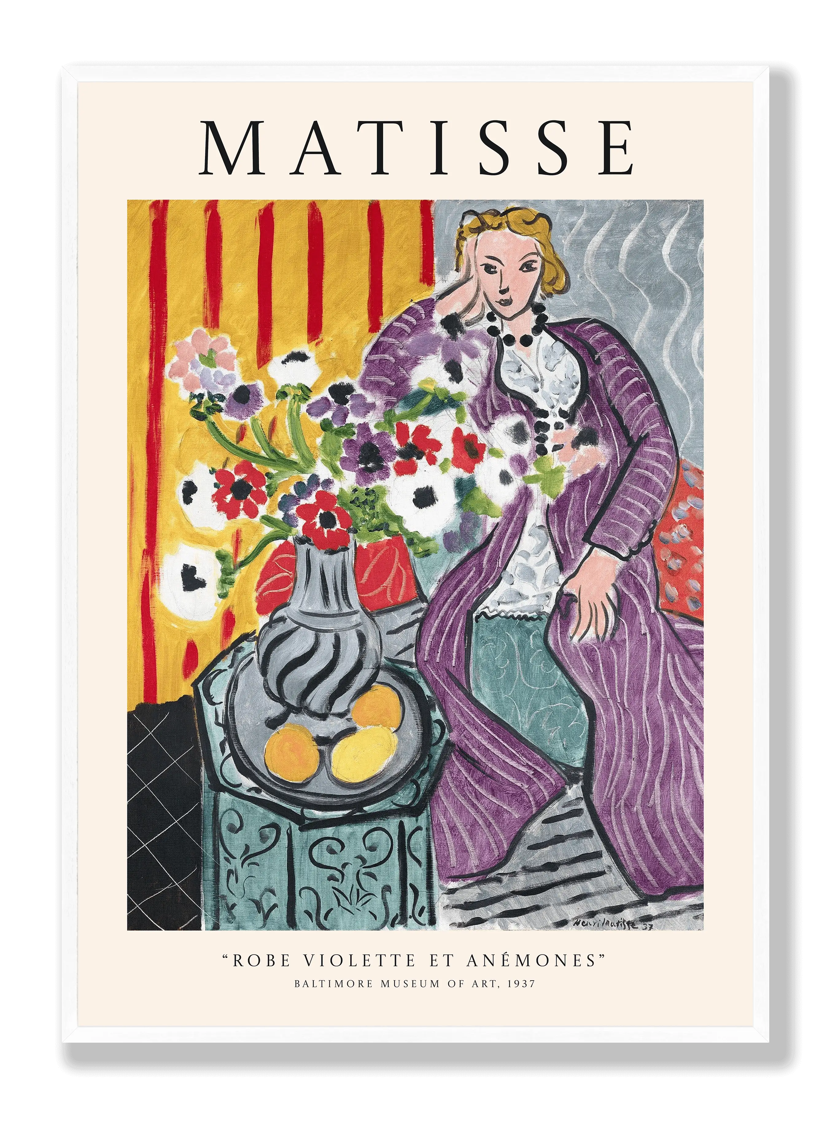 Henri Matisse - Robe Violette Et Anemones Poster