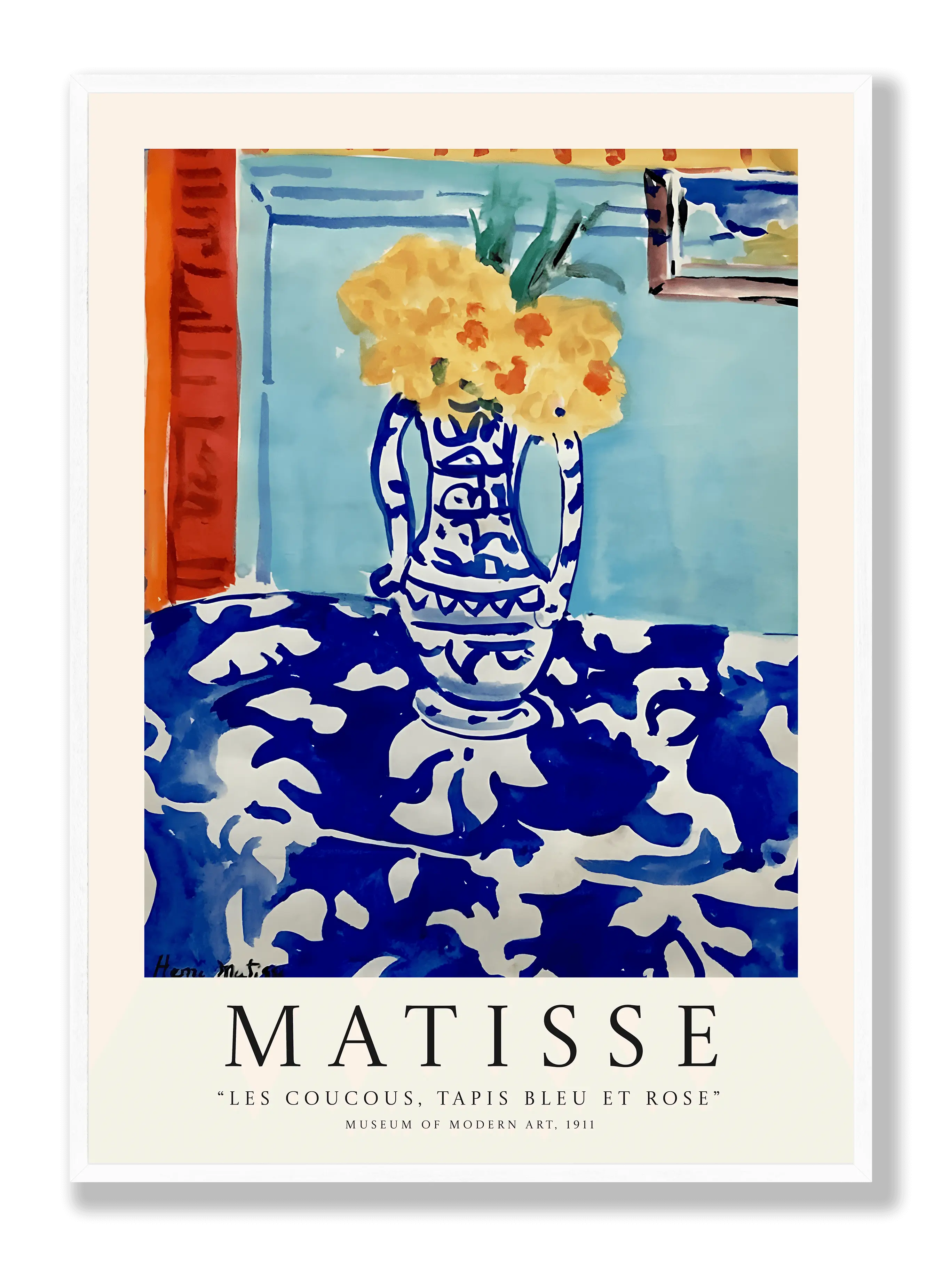 Henri Matisse - Les Coucous, Tapis Bleu Et Rose Poster