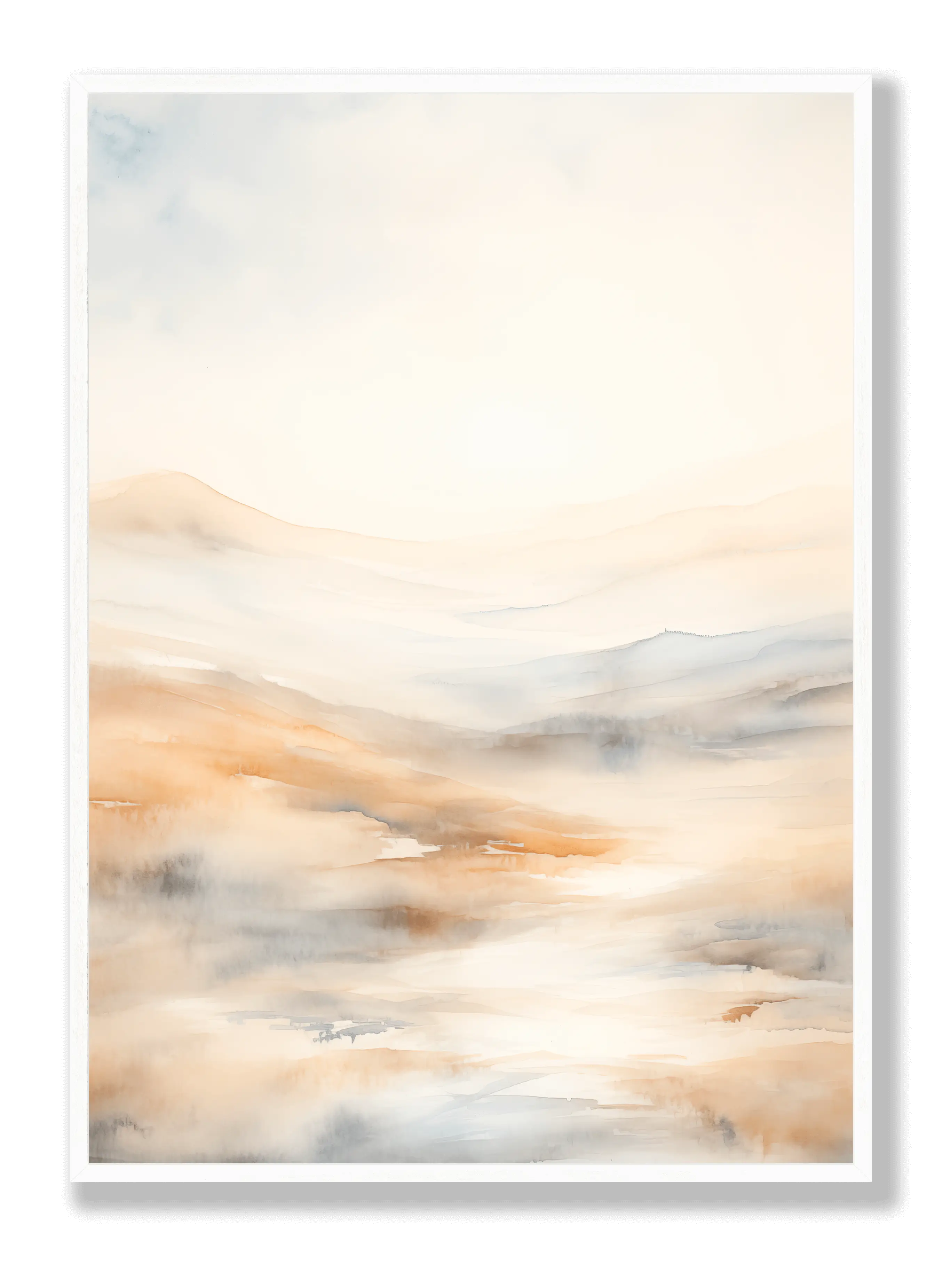 Beige Mountains Abstract Poster