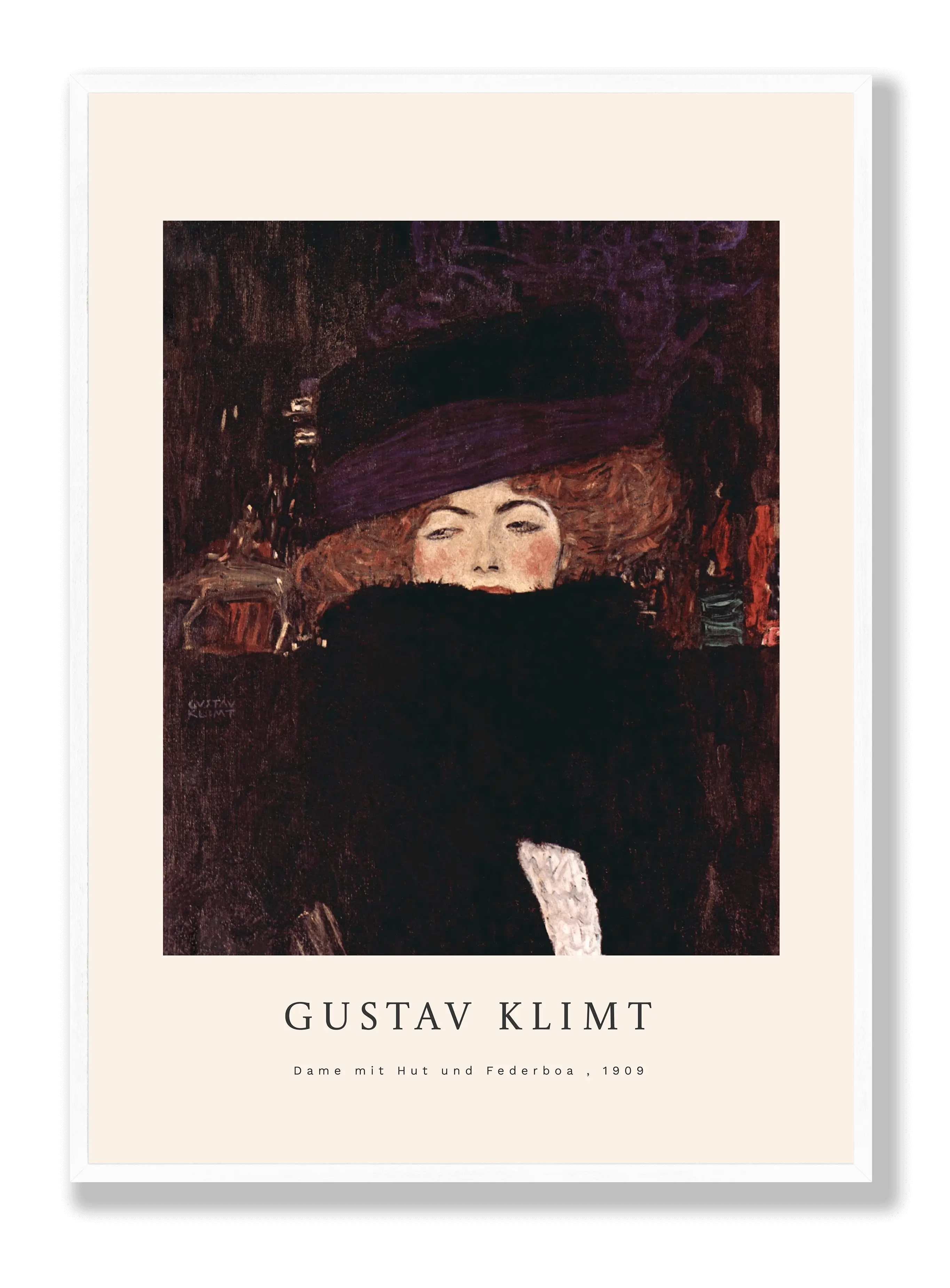 Gustav Klimt - Lady My Hut Und Ferderboa Poster