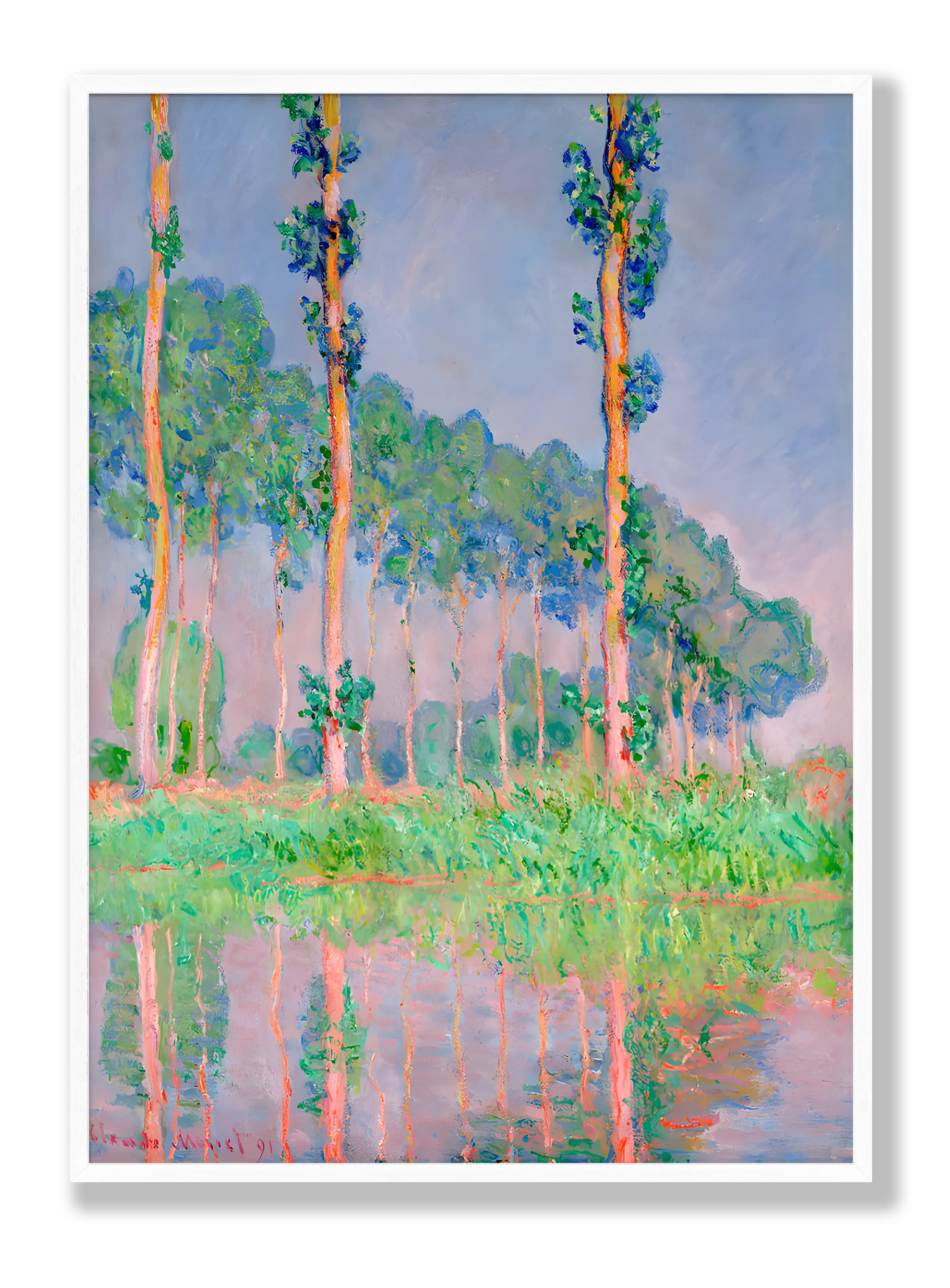 Claude Monet - Poplars, Pink Effect Poster