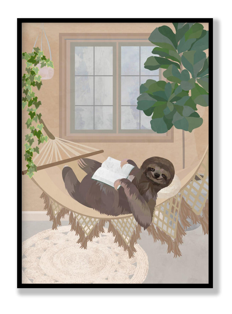 Lazy sloth in hammock