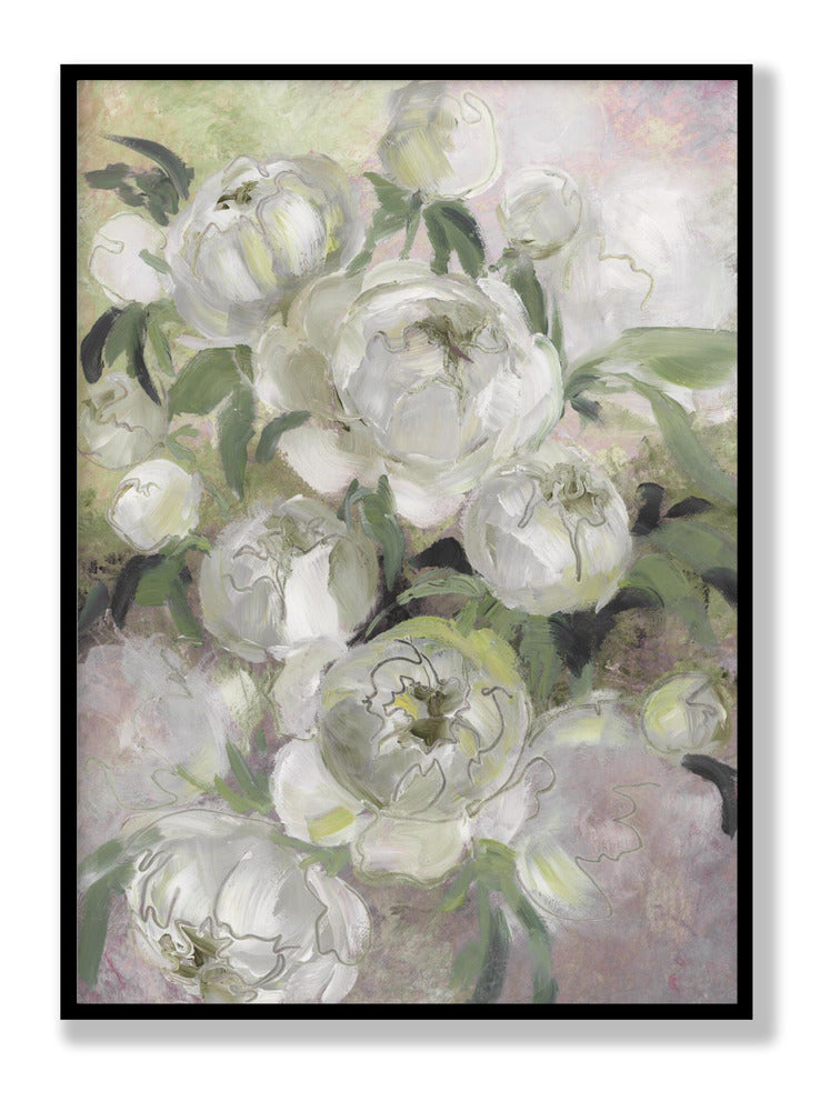 Sady painterly florals in green