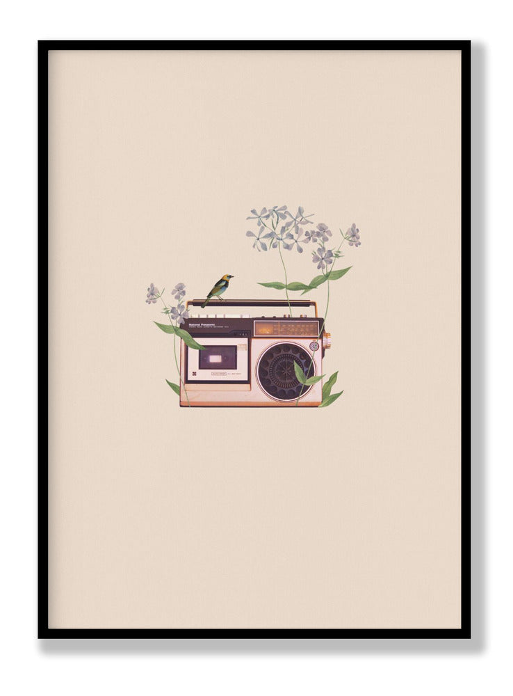 Floral vintage radio