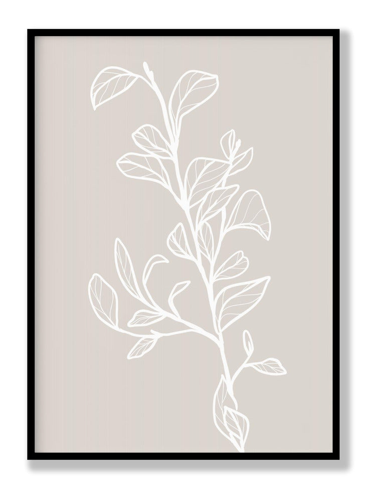 Garran branch with leaves in beige