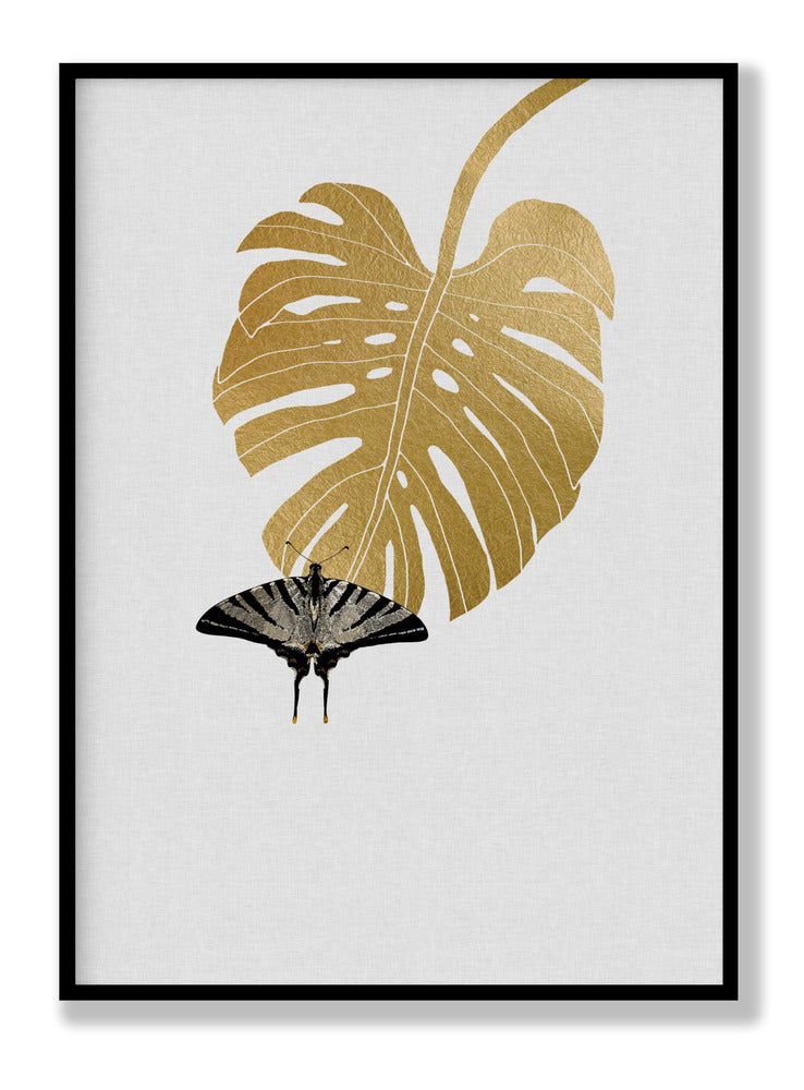 Butterfly & Monstera Leaf