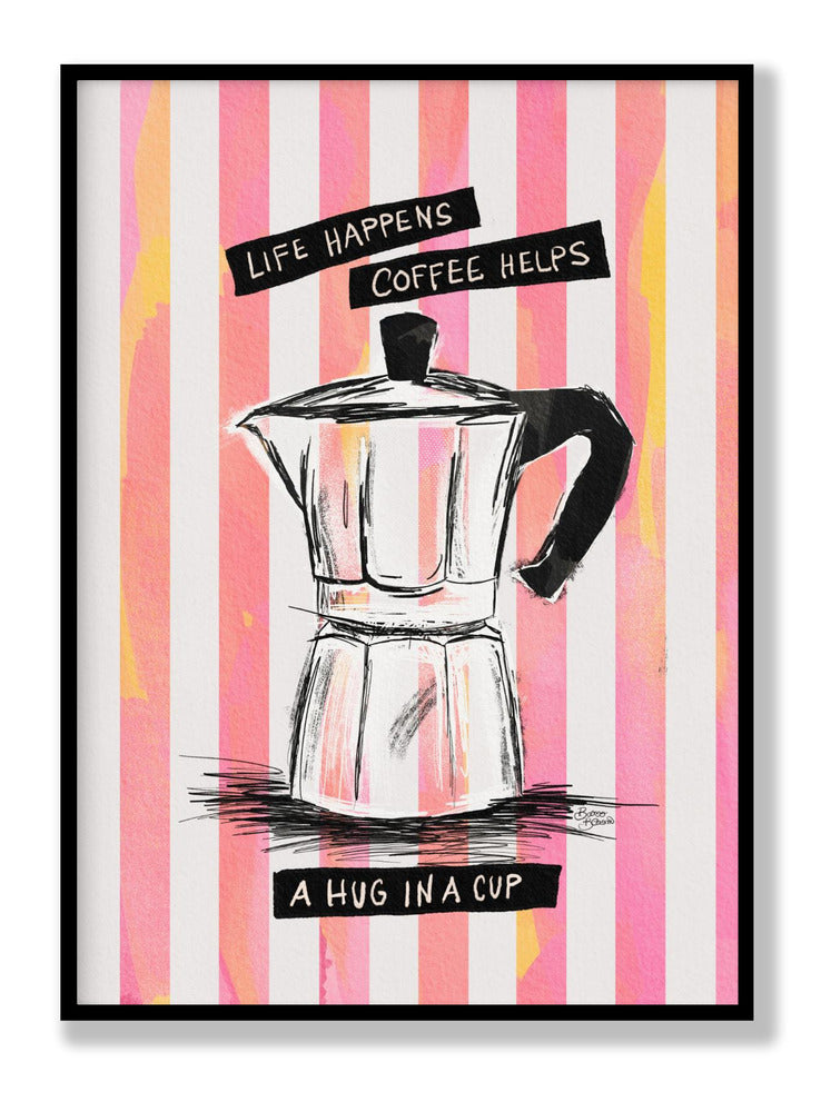 Mocca Coffee on Stripes - Hug in a Cup