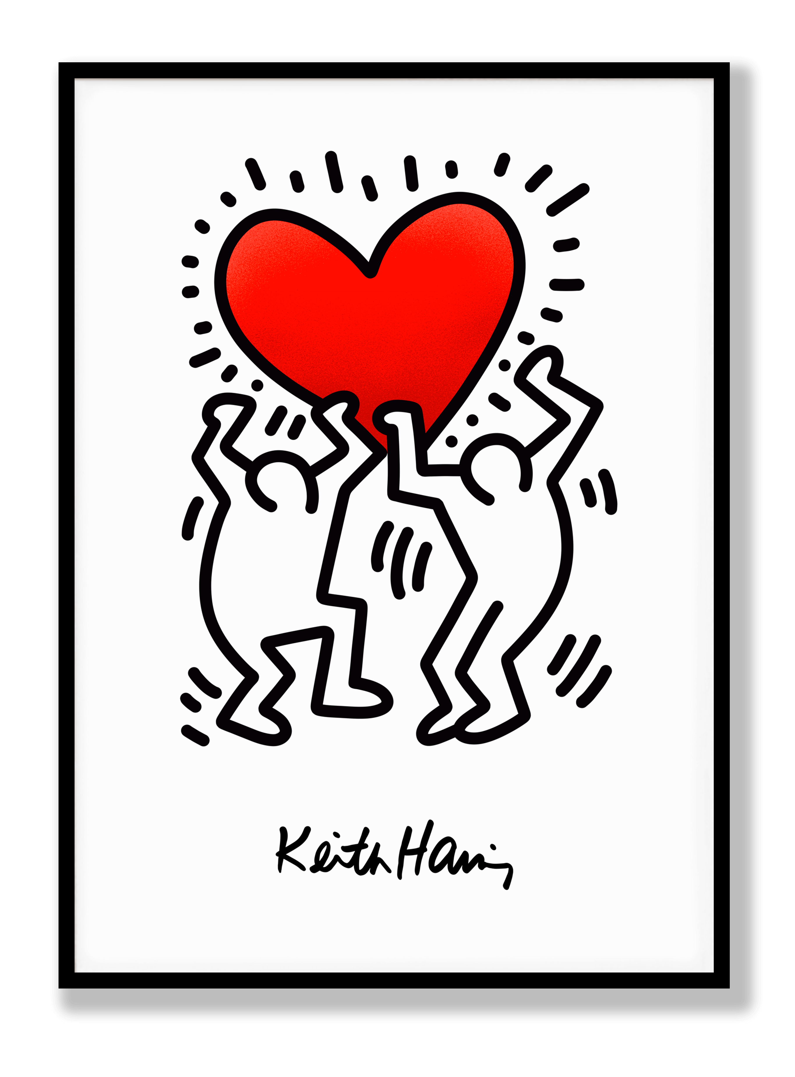 Keith Haring - Figures With Red Heart