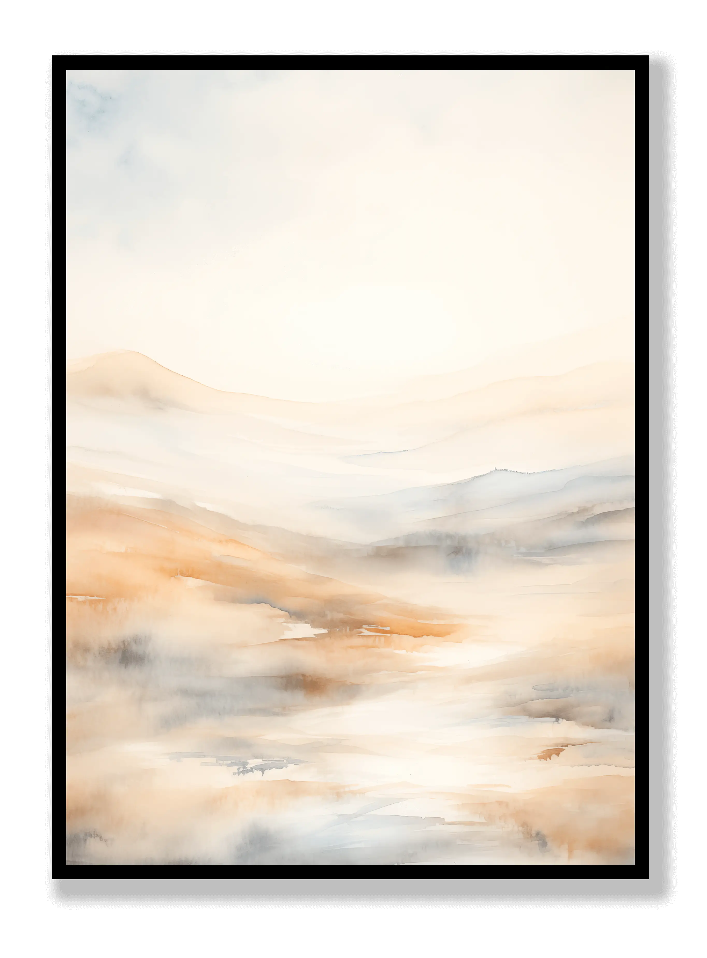 Beige Mountains Abstract Poster