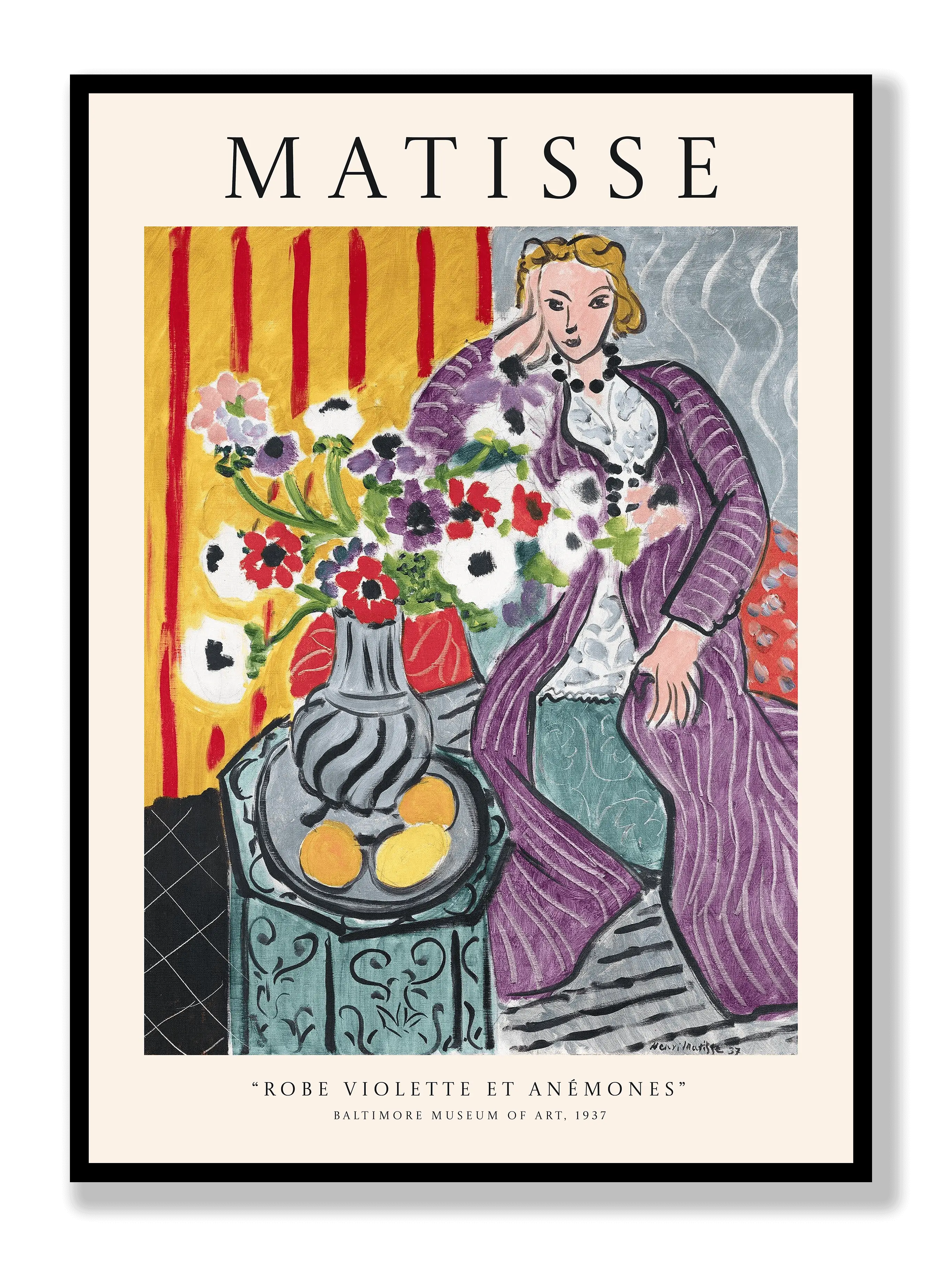 Henri Matisse - Robe Violette Et Anemones Poster